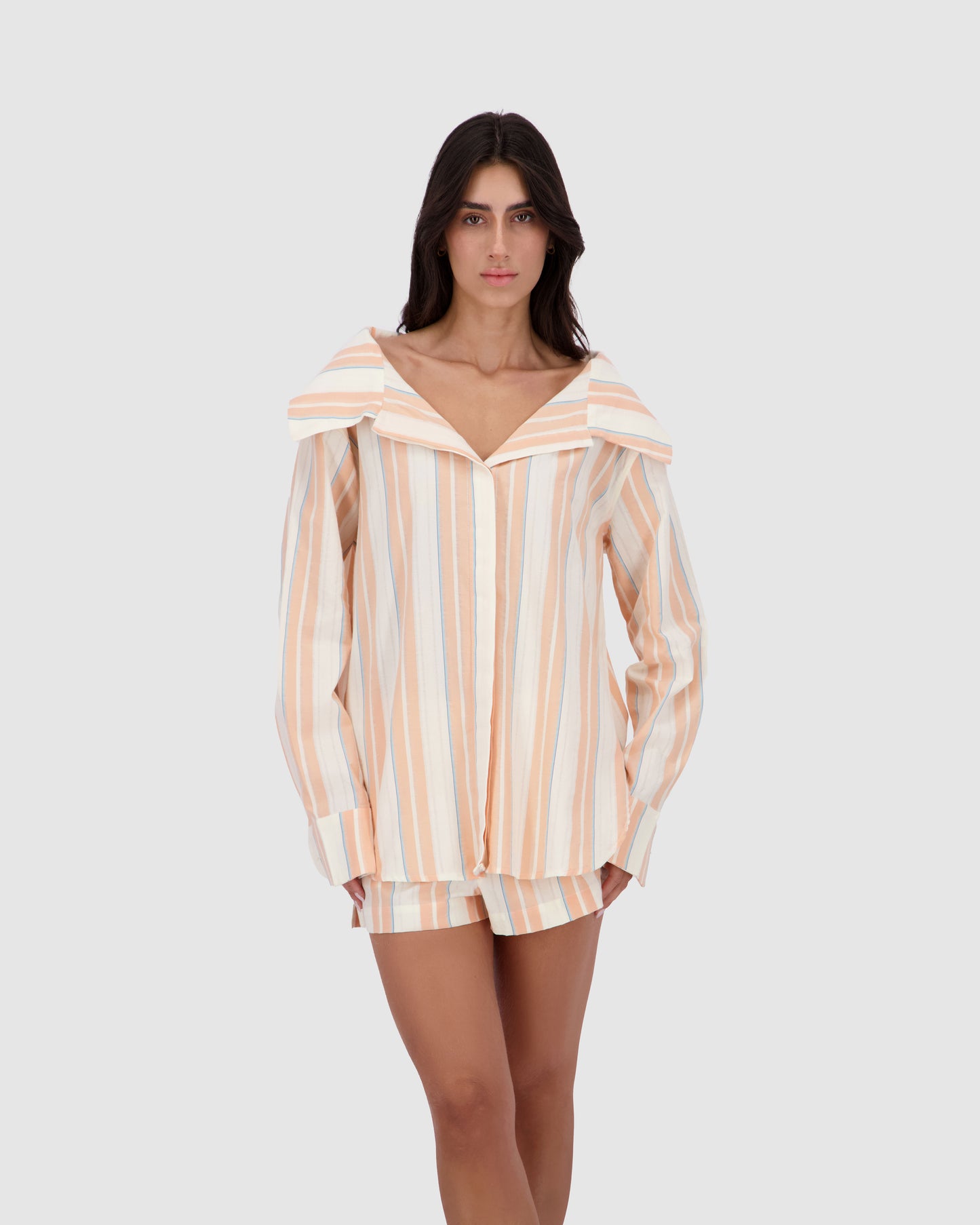 Boxer Short -Peach Pinstripe