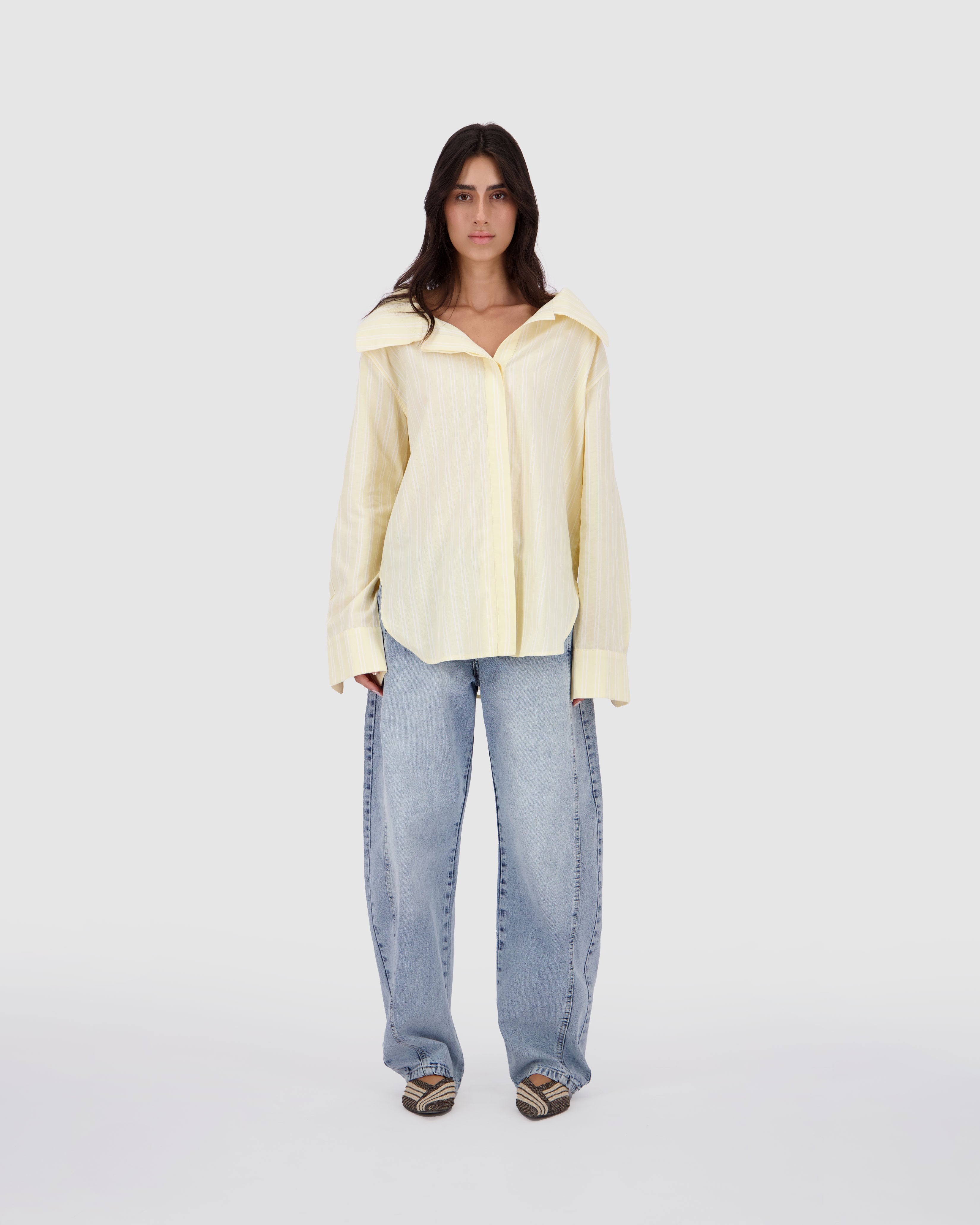 Striped Shirt -Yellow Pinstripe