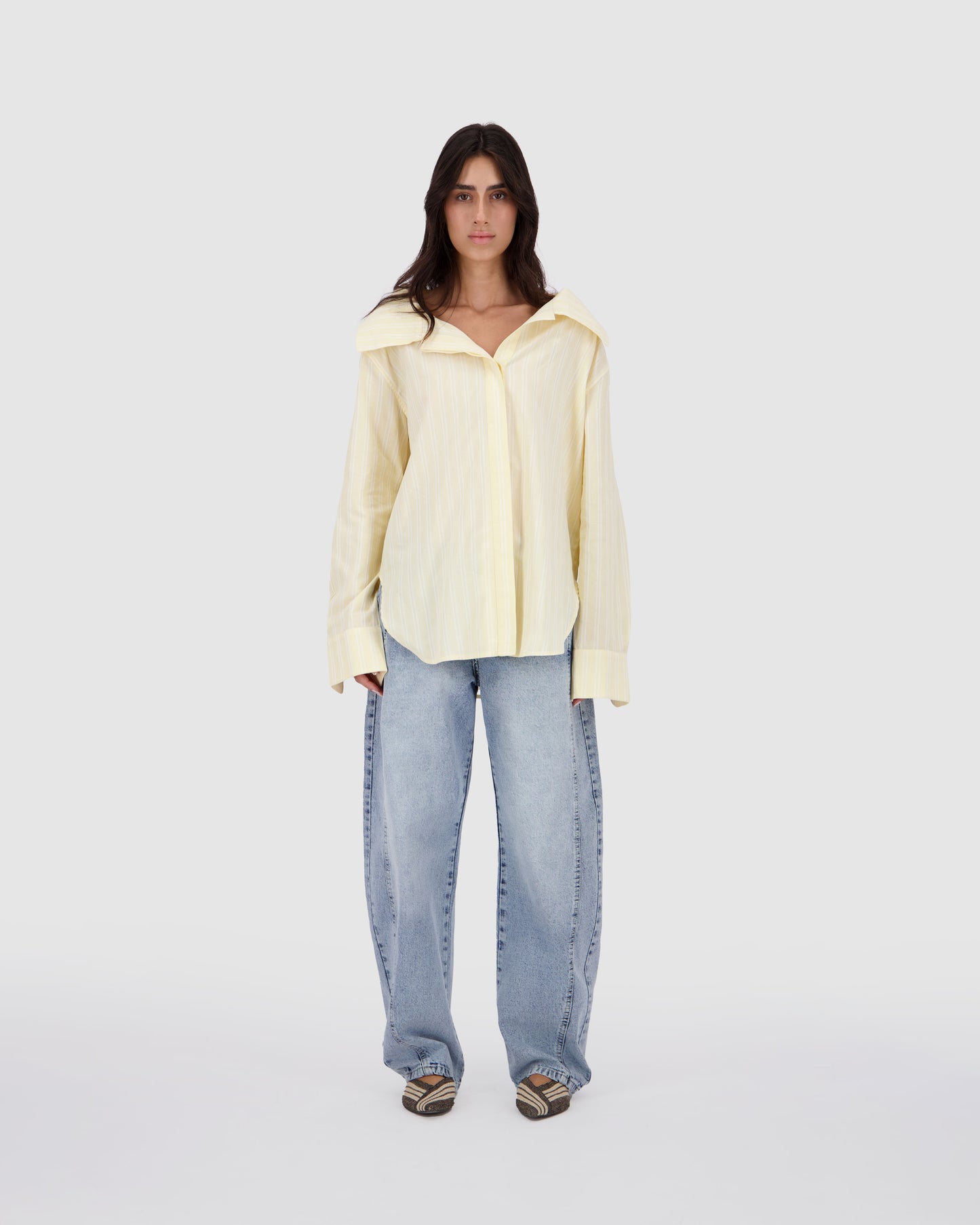 Striped Shirt -Yellow Pinstripe