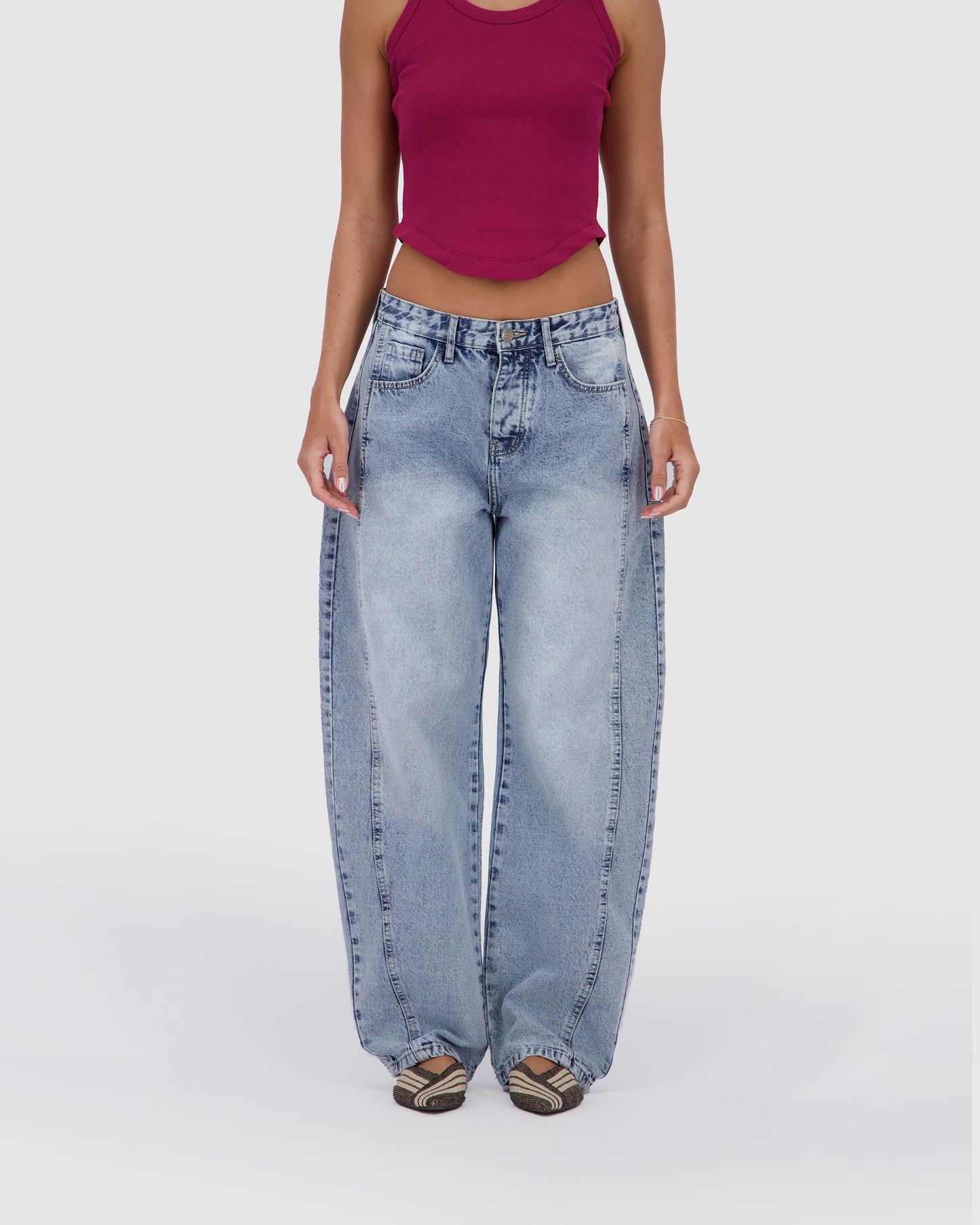 Barrel Jeans -Sky Blue