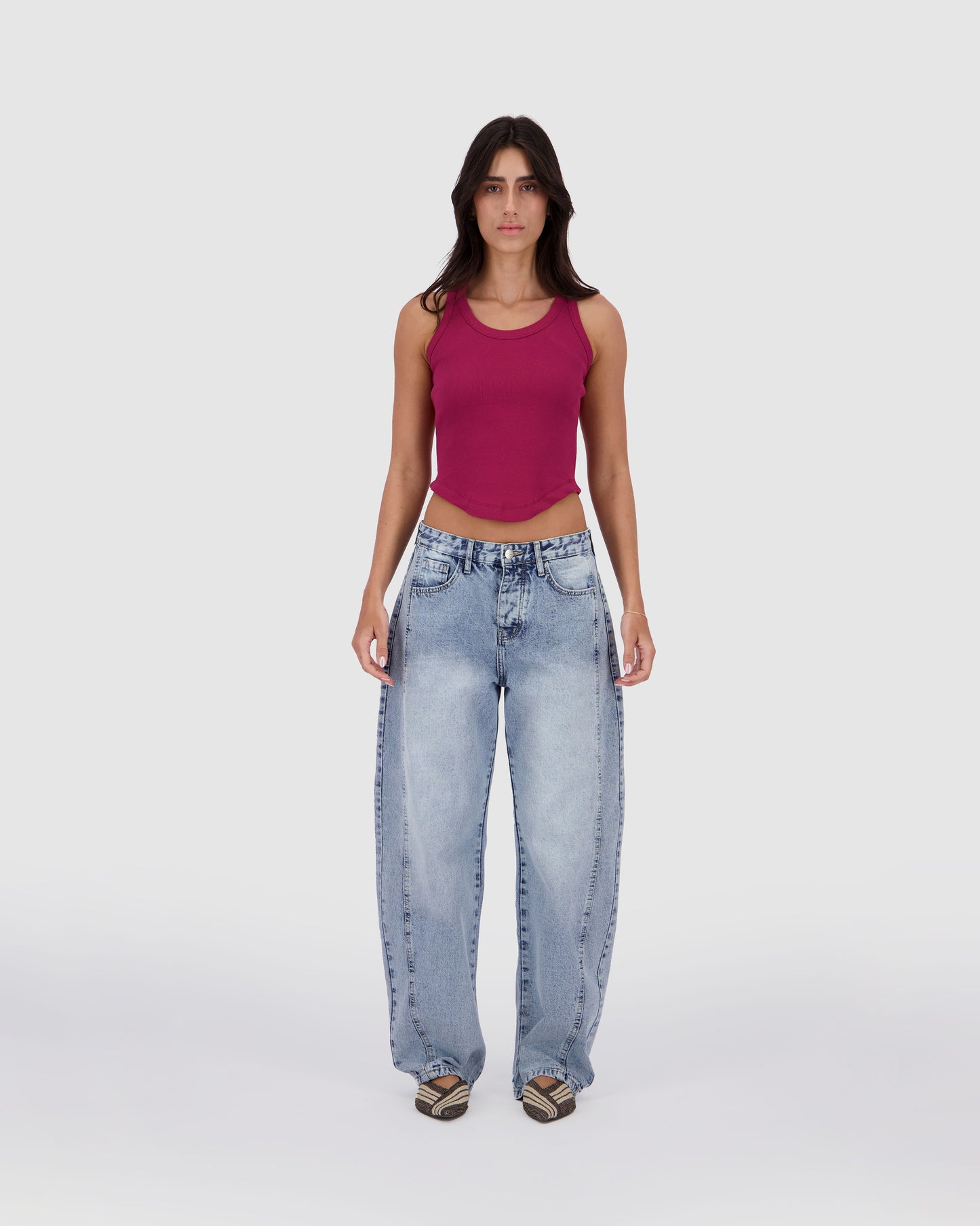 Curve Tank -Burgundy