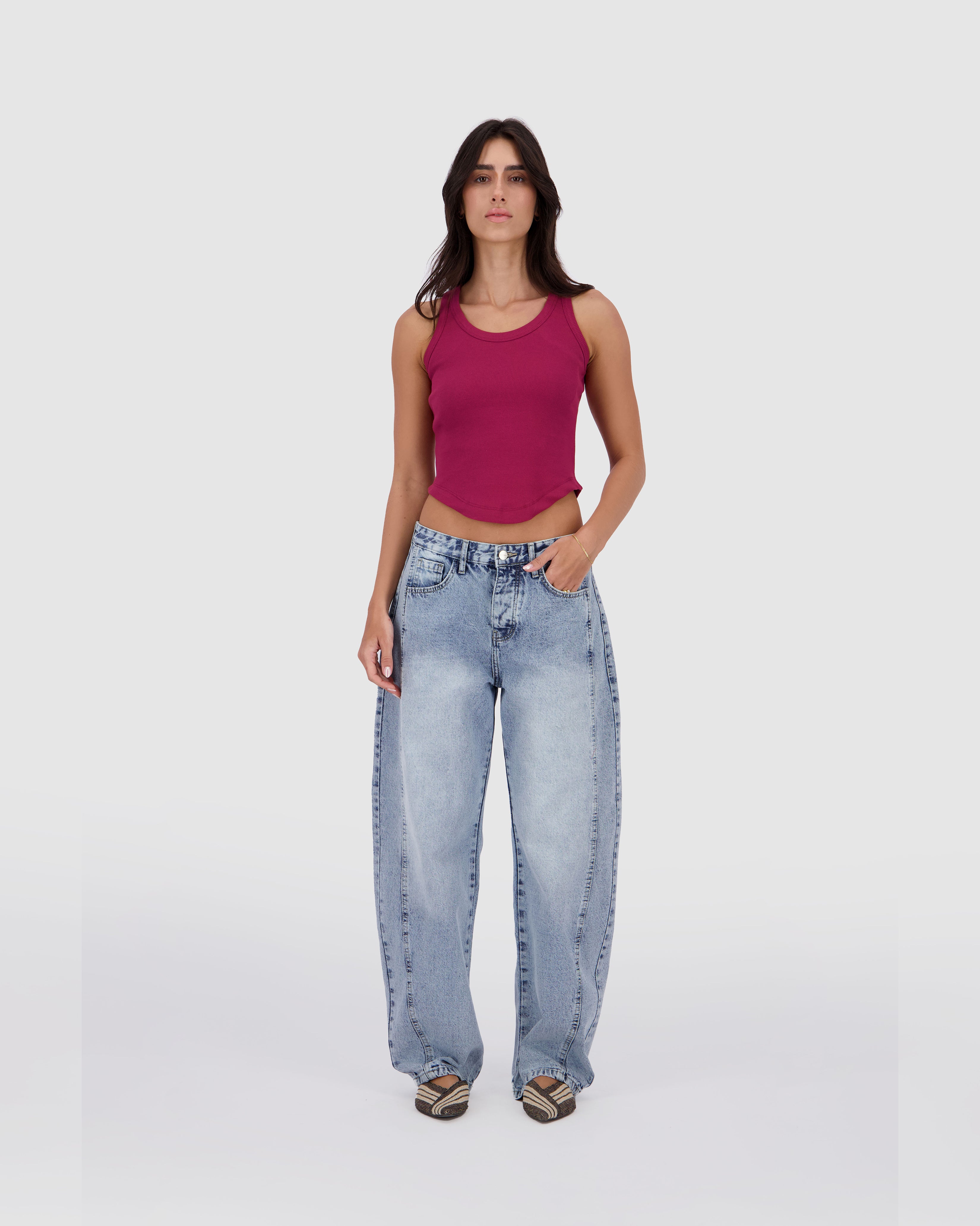 Barrel Jeans -Sky Blue
