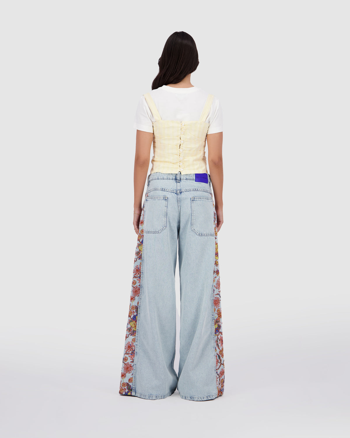 Floral Wide Leg -Ice Blue