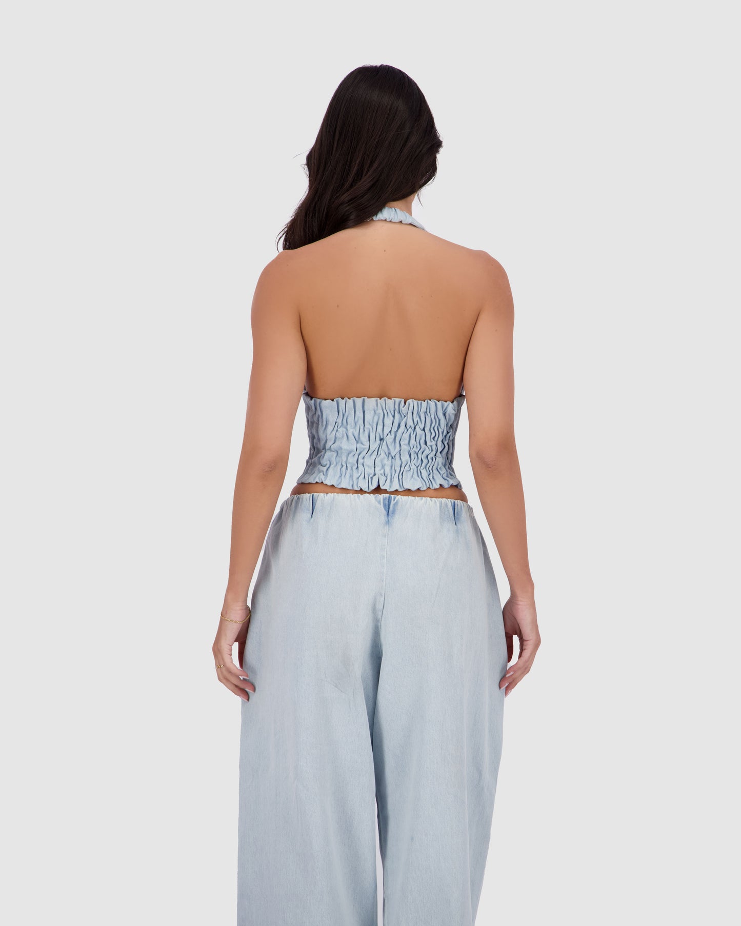 V-Stitched Corset -Sky Blue