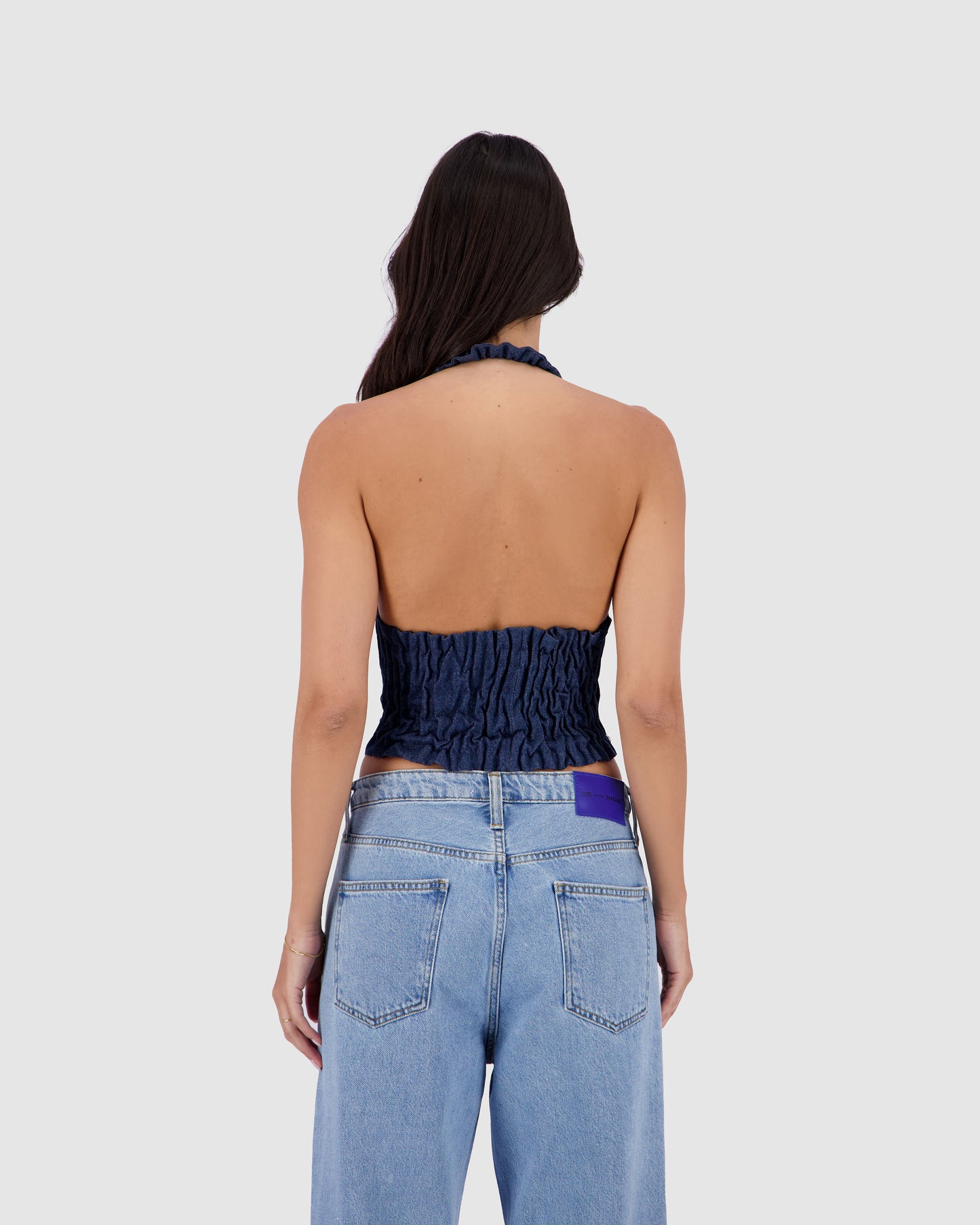 V-Stitched Corset -Navy Blue
