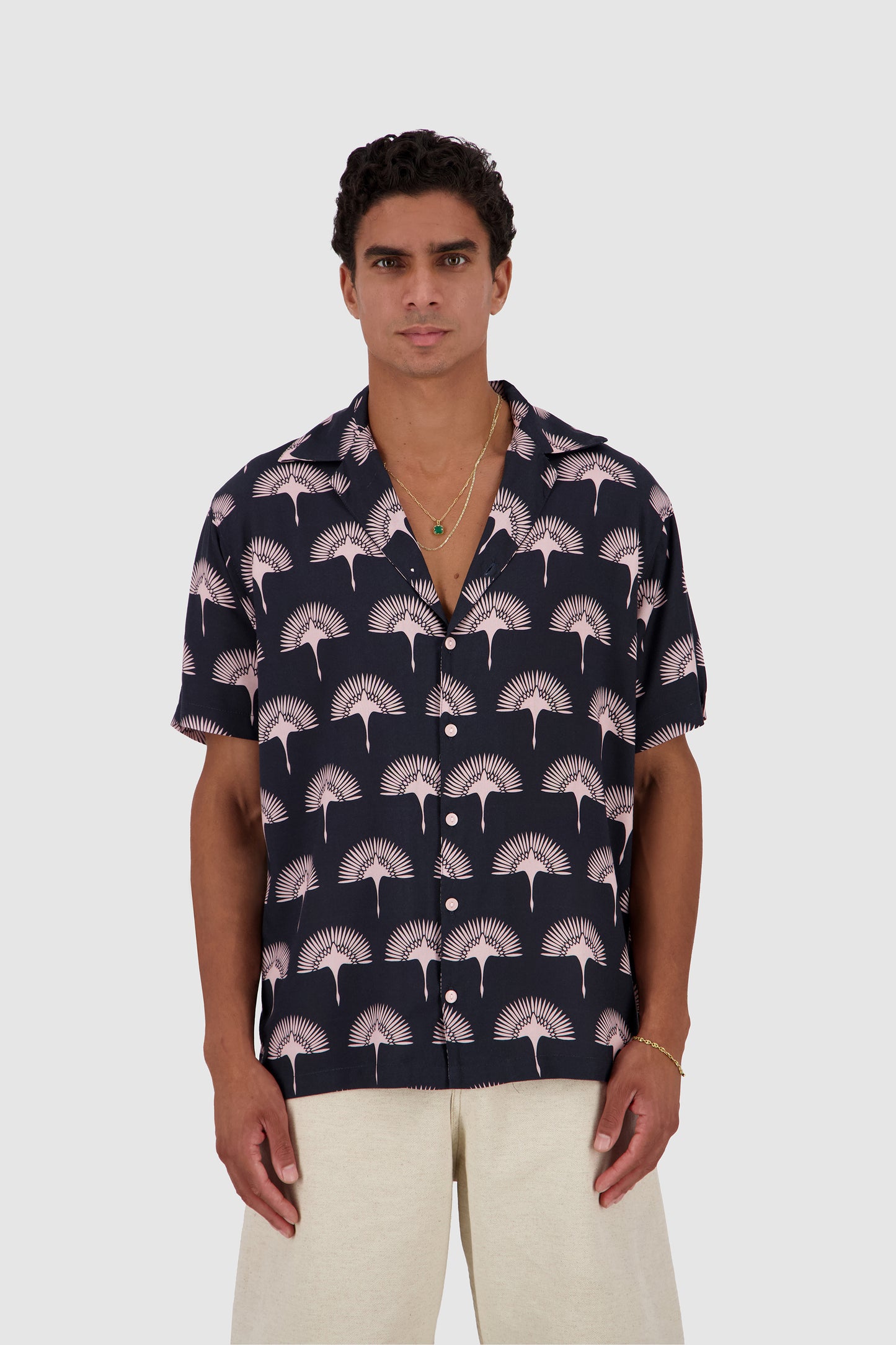 Peacock Shirt -Black Printed
