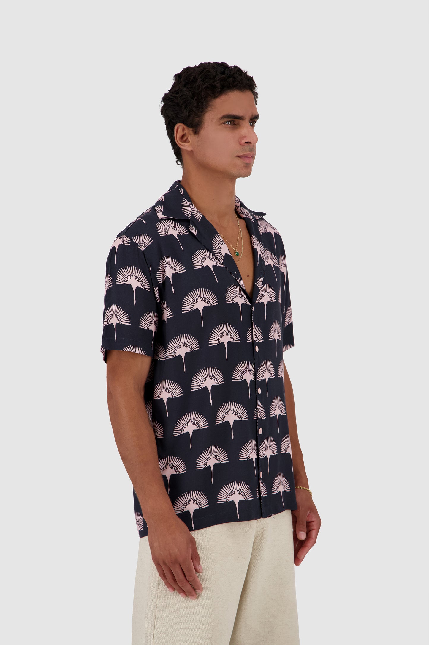 Peacock Shirt -Black Printed