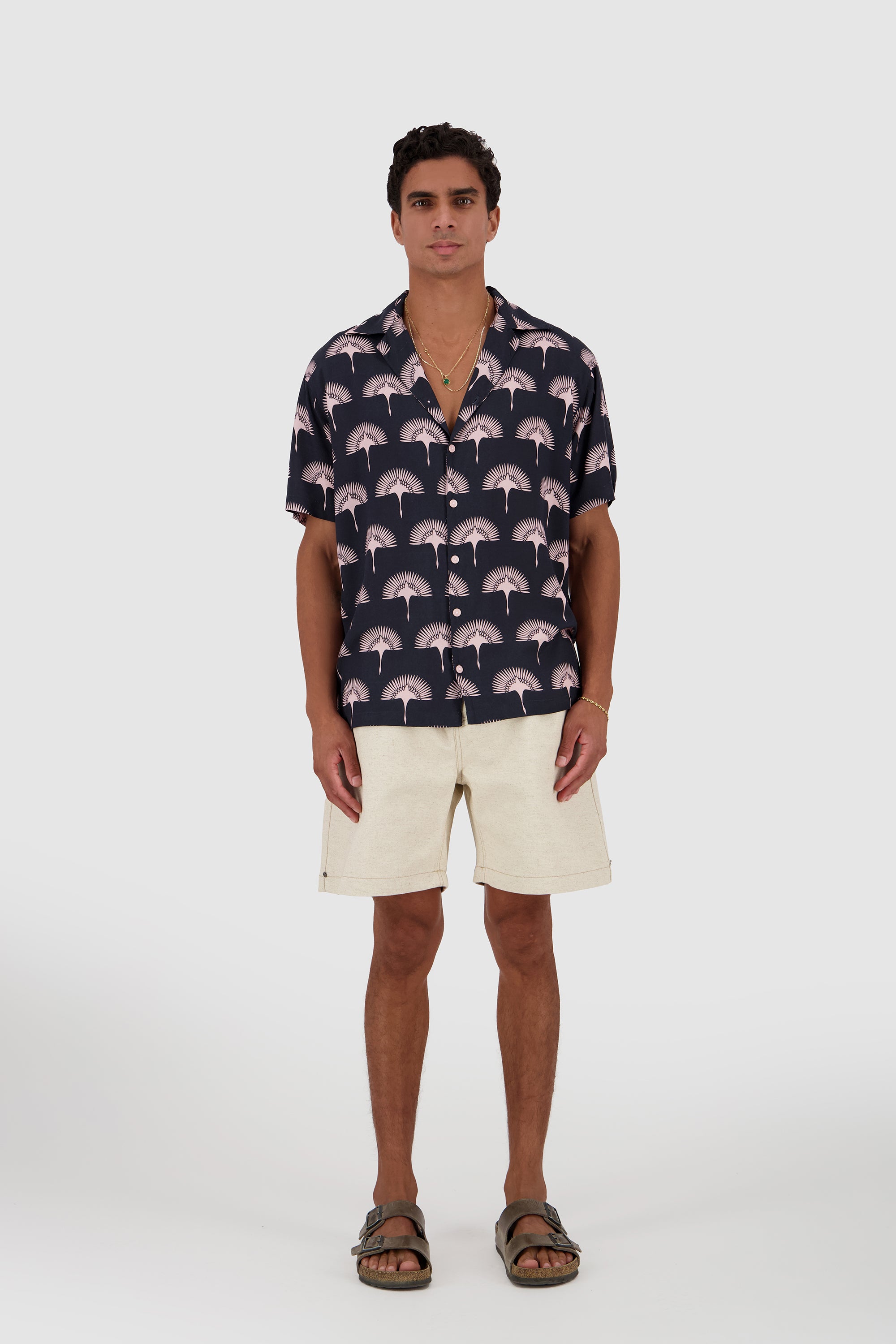 Peacock Shirt -Black Printed
