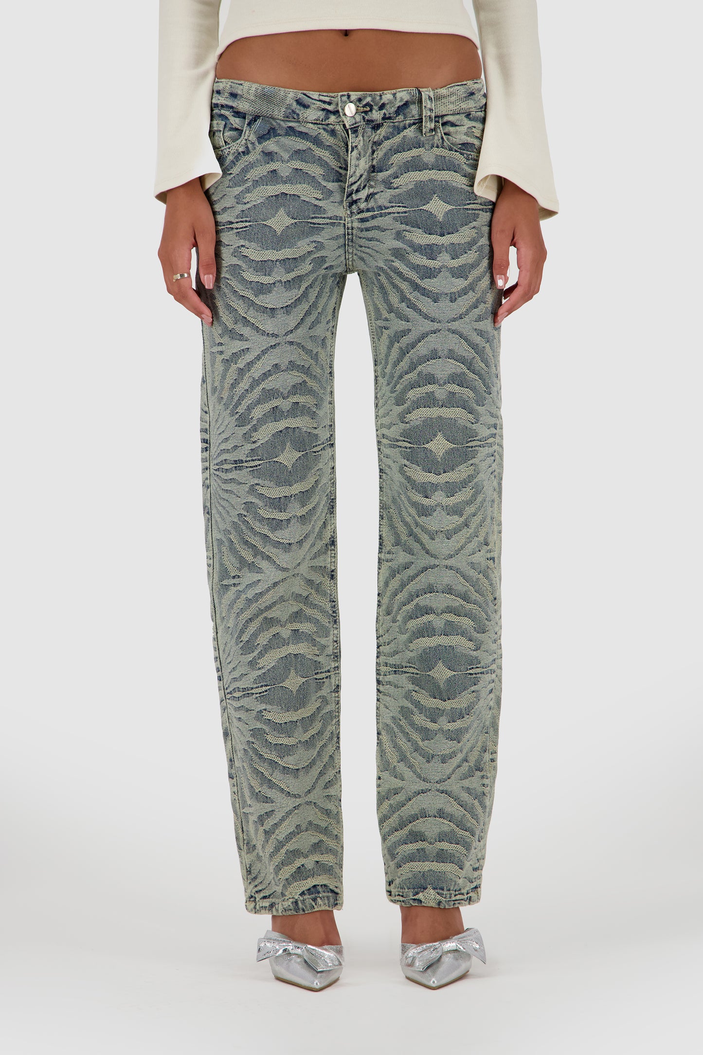 Straight leg Jacquard -Washed out