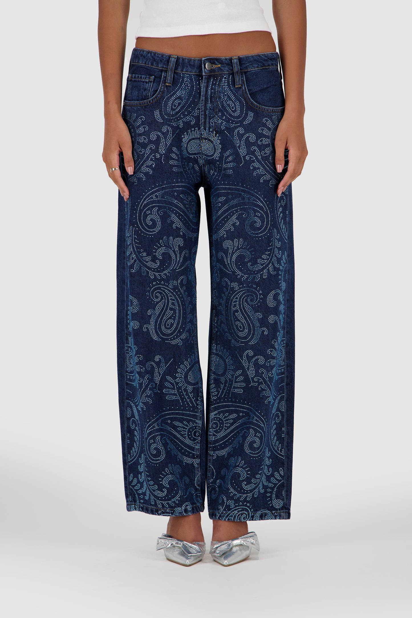 Paisley Bling Jeans -Medium Blue