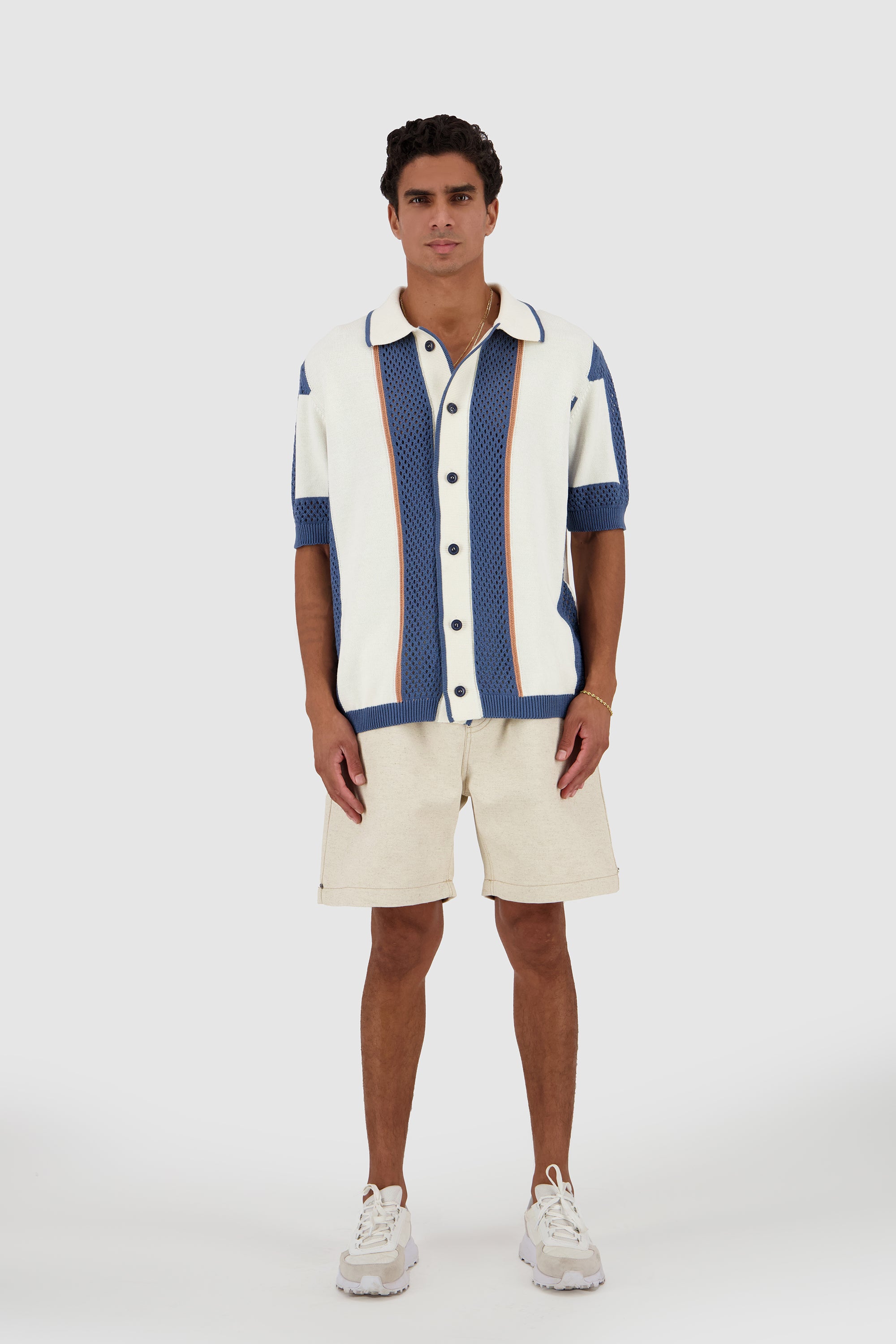 Knitted Cardigan -Petrol x Off White