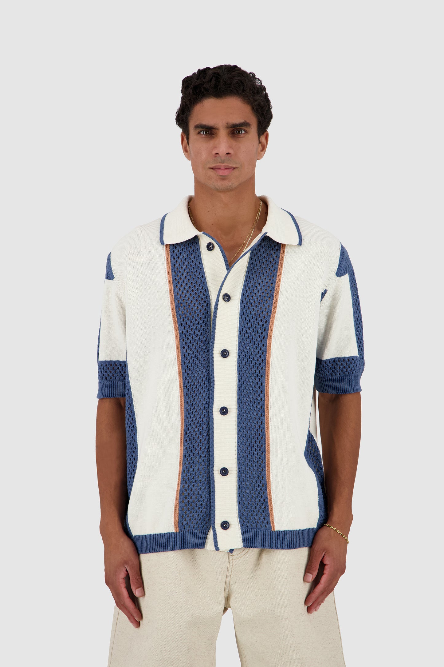 Knitted Cardigan -Petrol x Off White