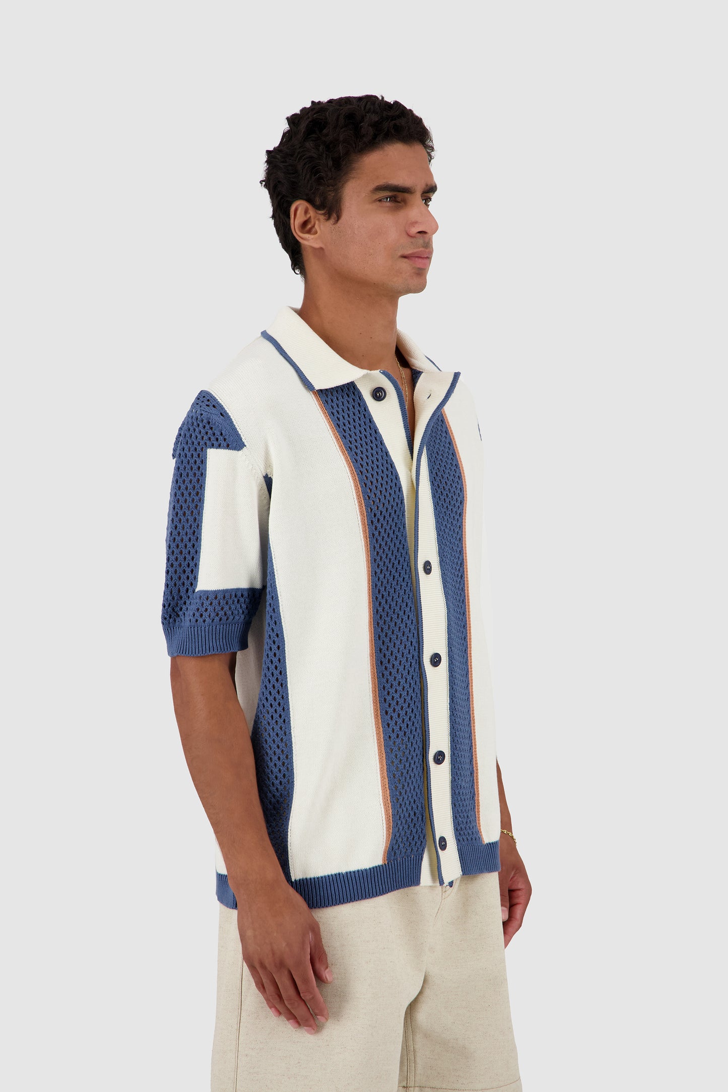 Knitted Cardigan -Petrol x Off White