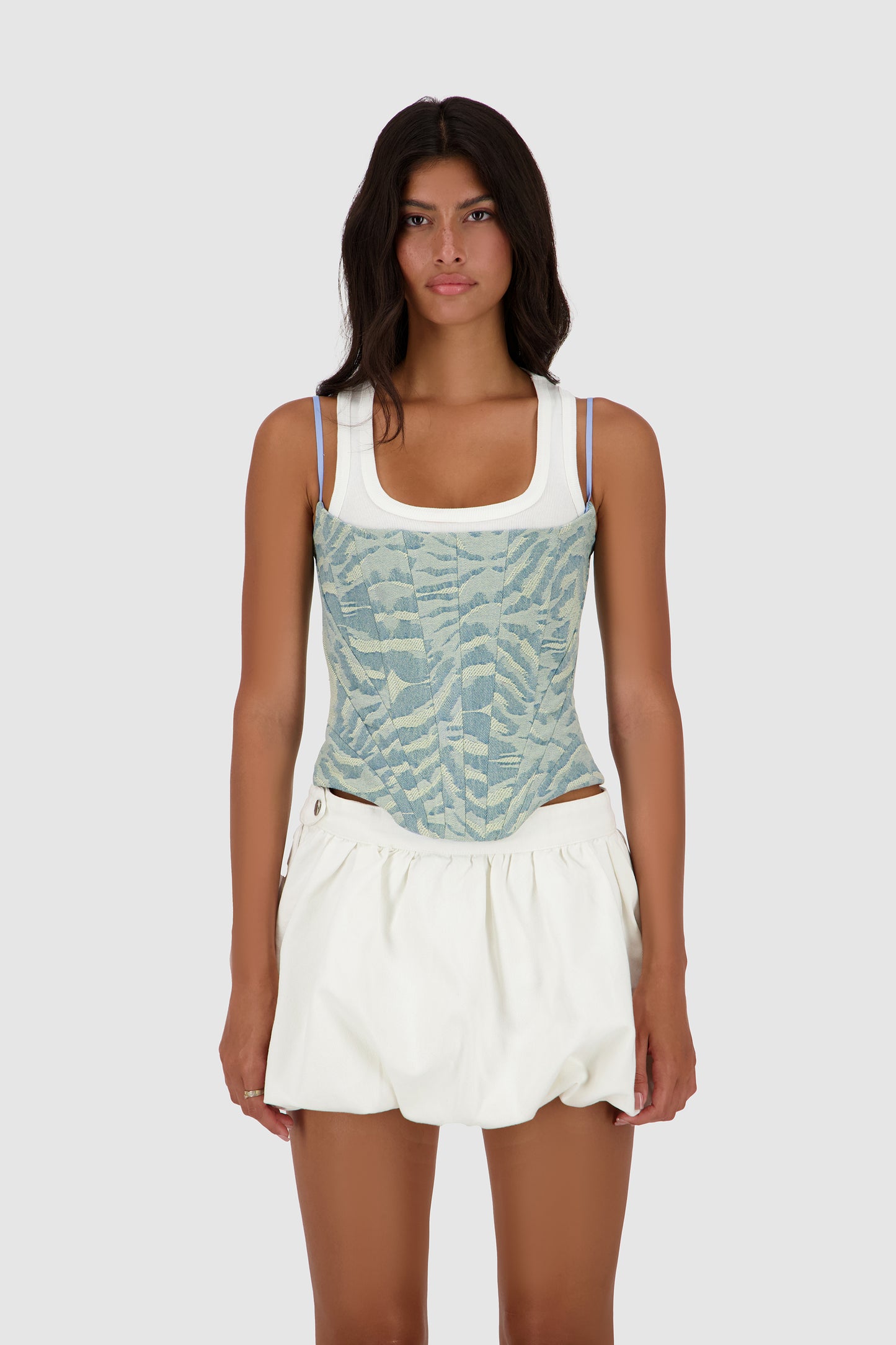 Jacquard Corset -Washed Out