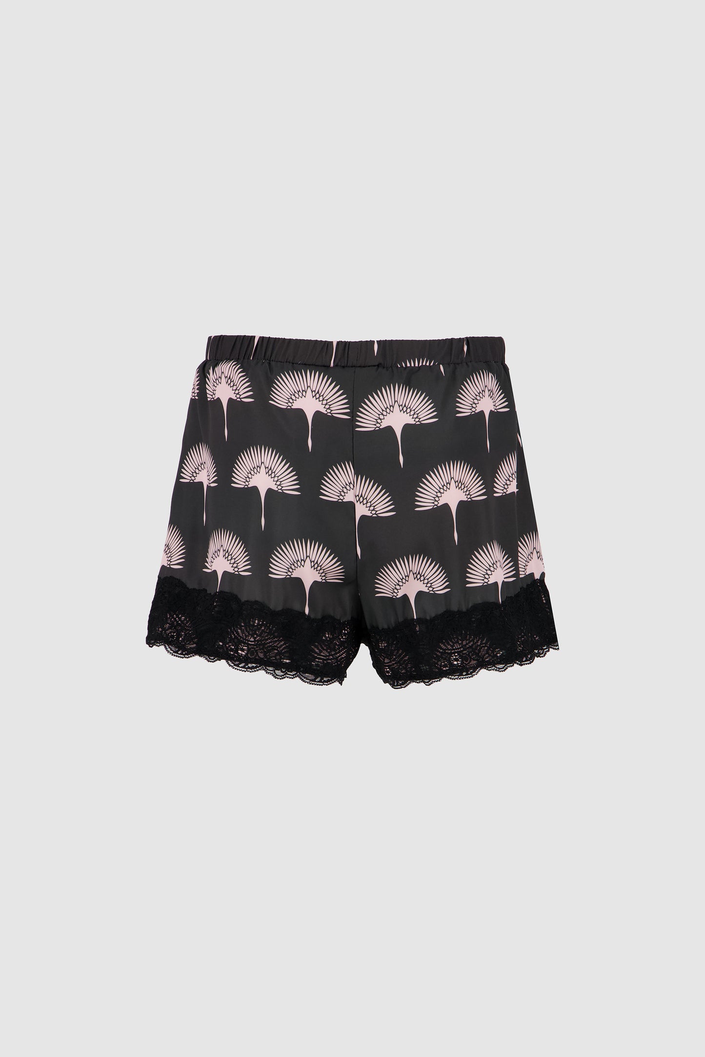 Lace Shorts -Black Printed