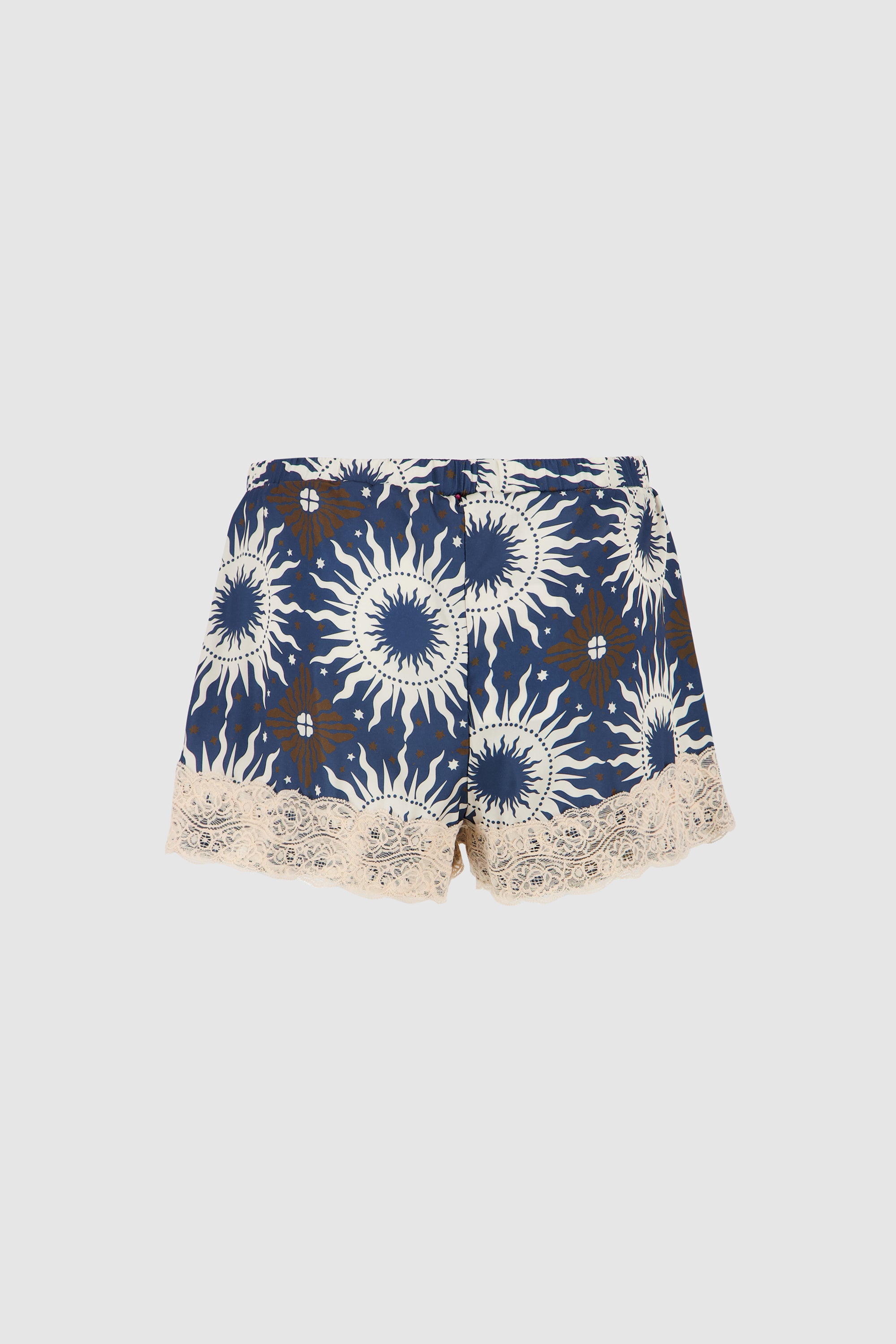 Lace Shorts -Blue Printed