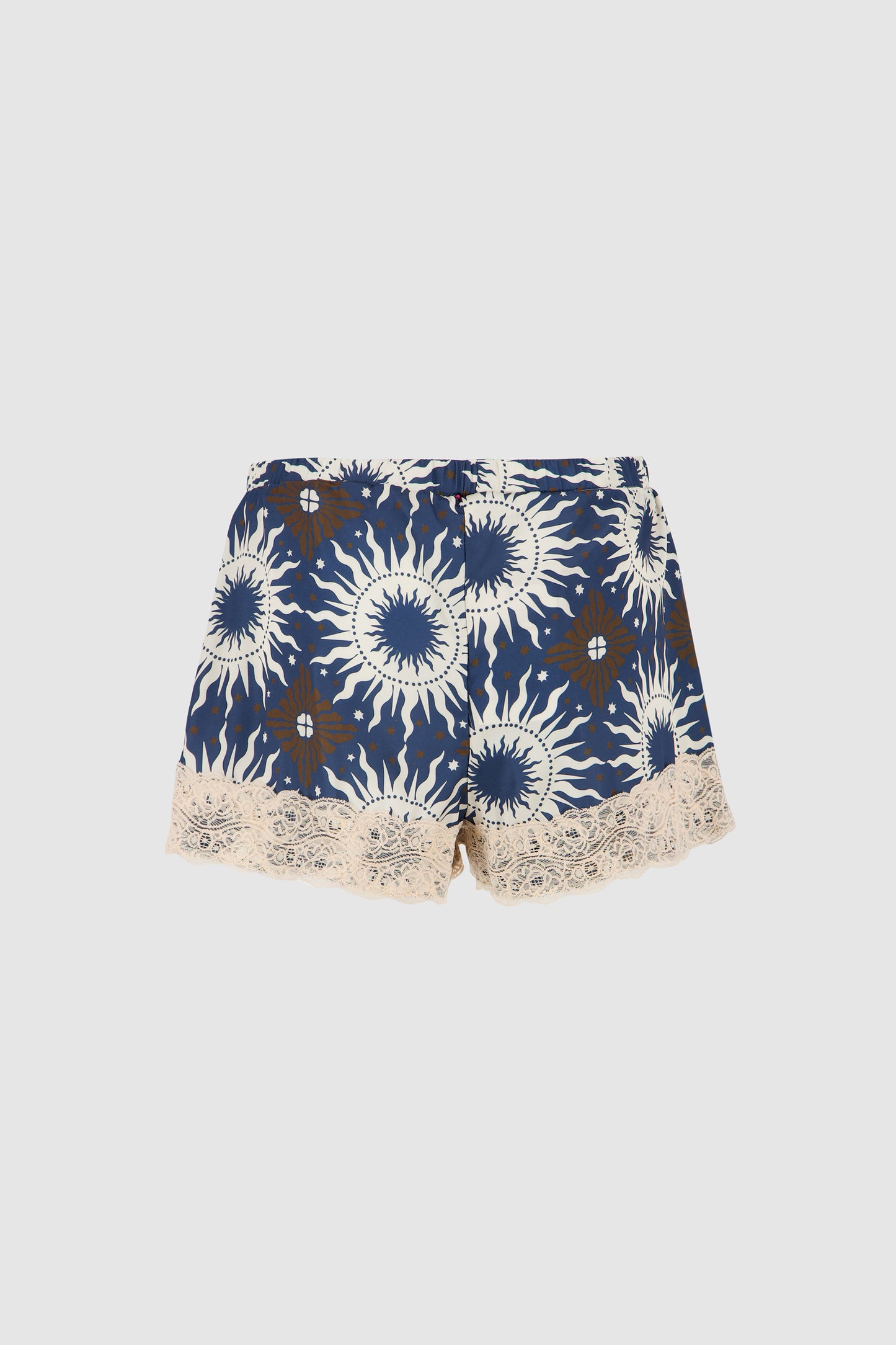 Lace Shorts -Blue Printed
