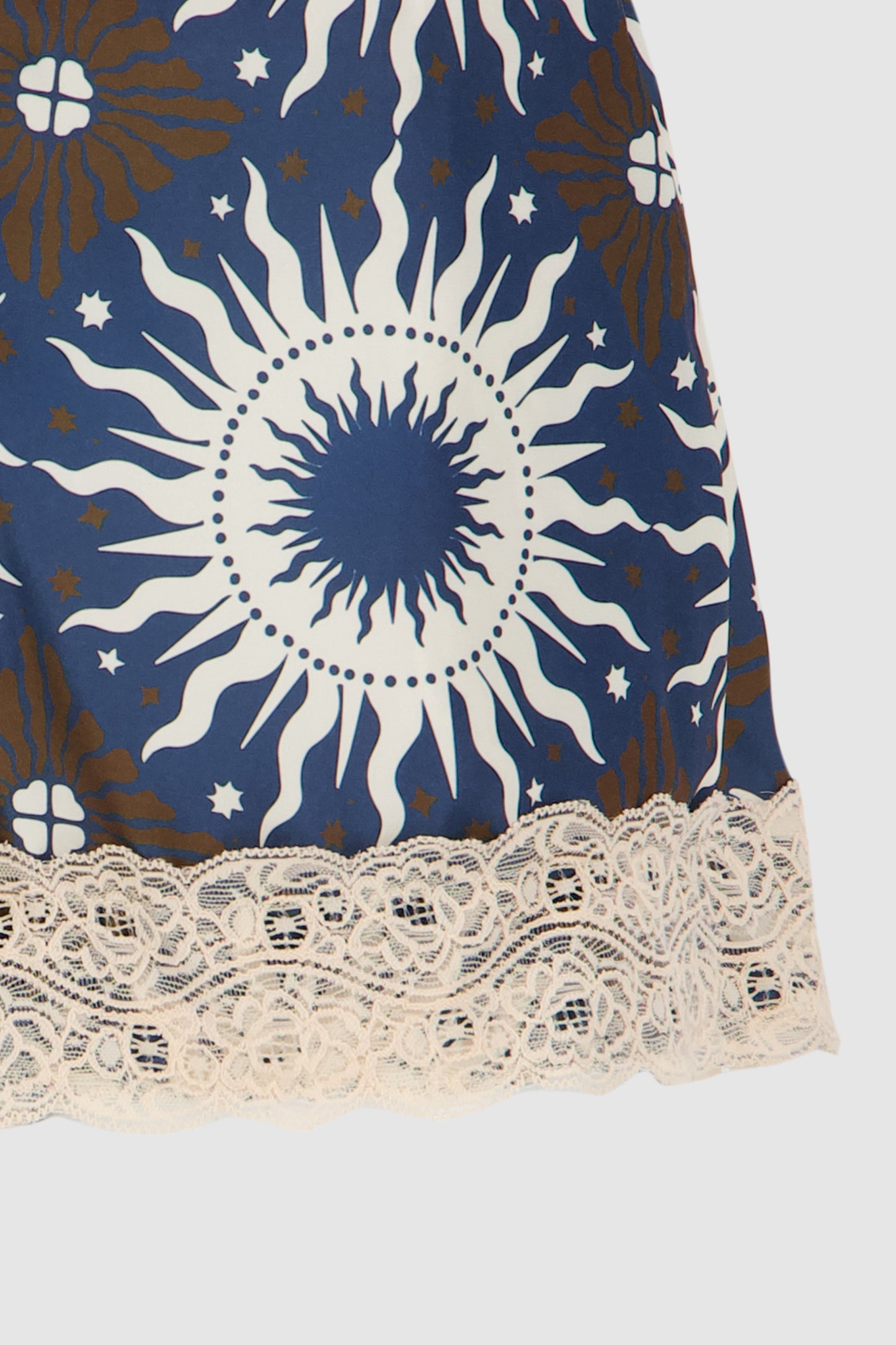 Lace Shorts -Blue Printed