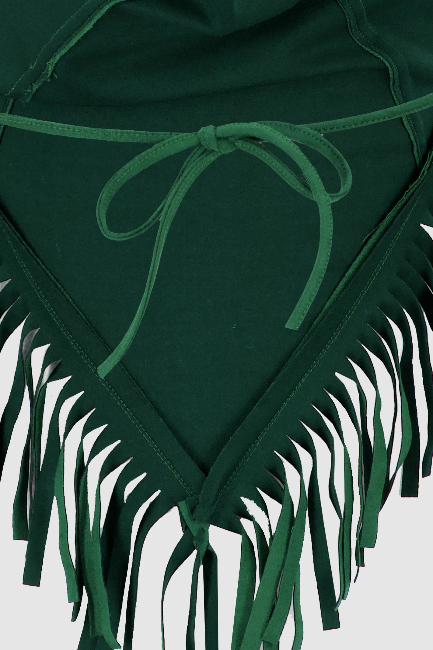 Suede Fringed Halter -Green