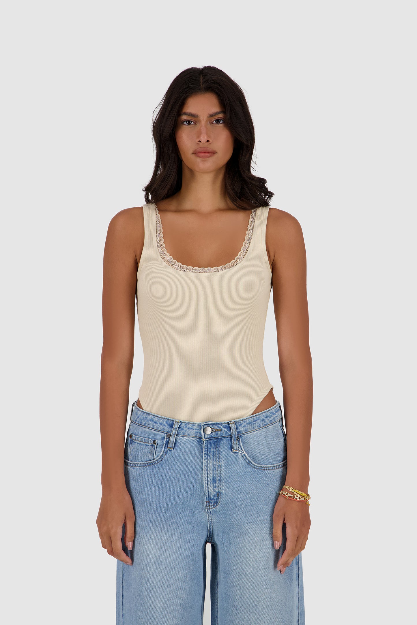 Lace Bodysuit -Beige
