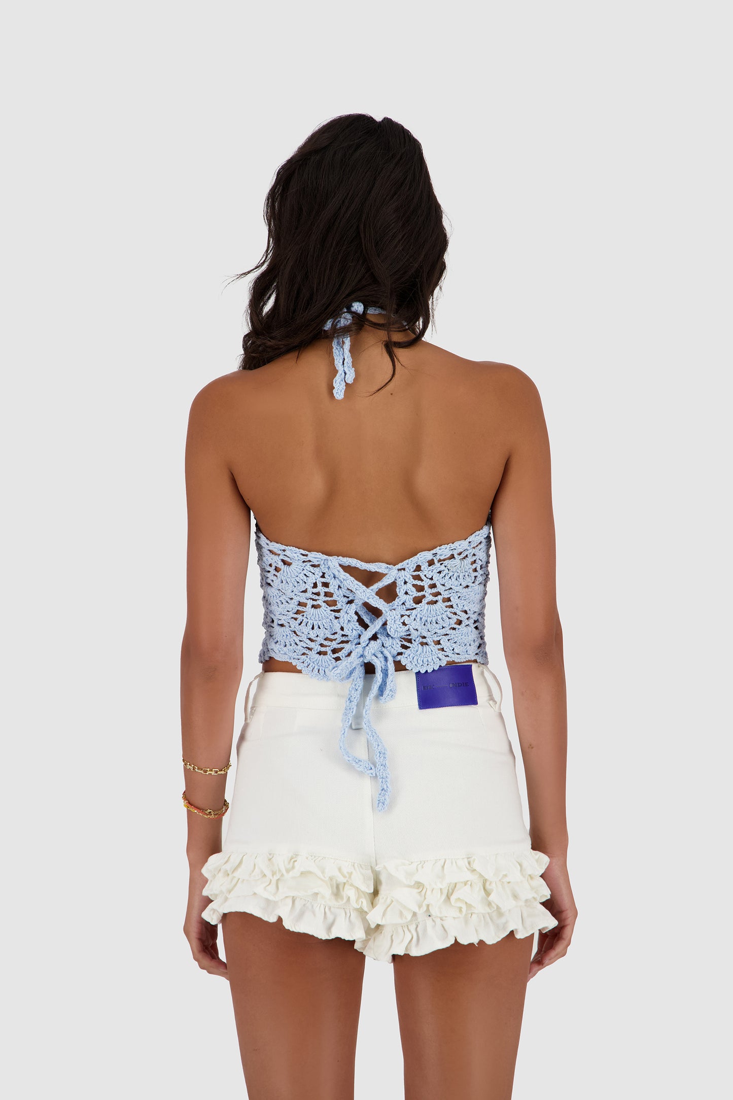 Crochet Seashells Top -Baby Blue