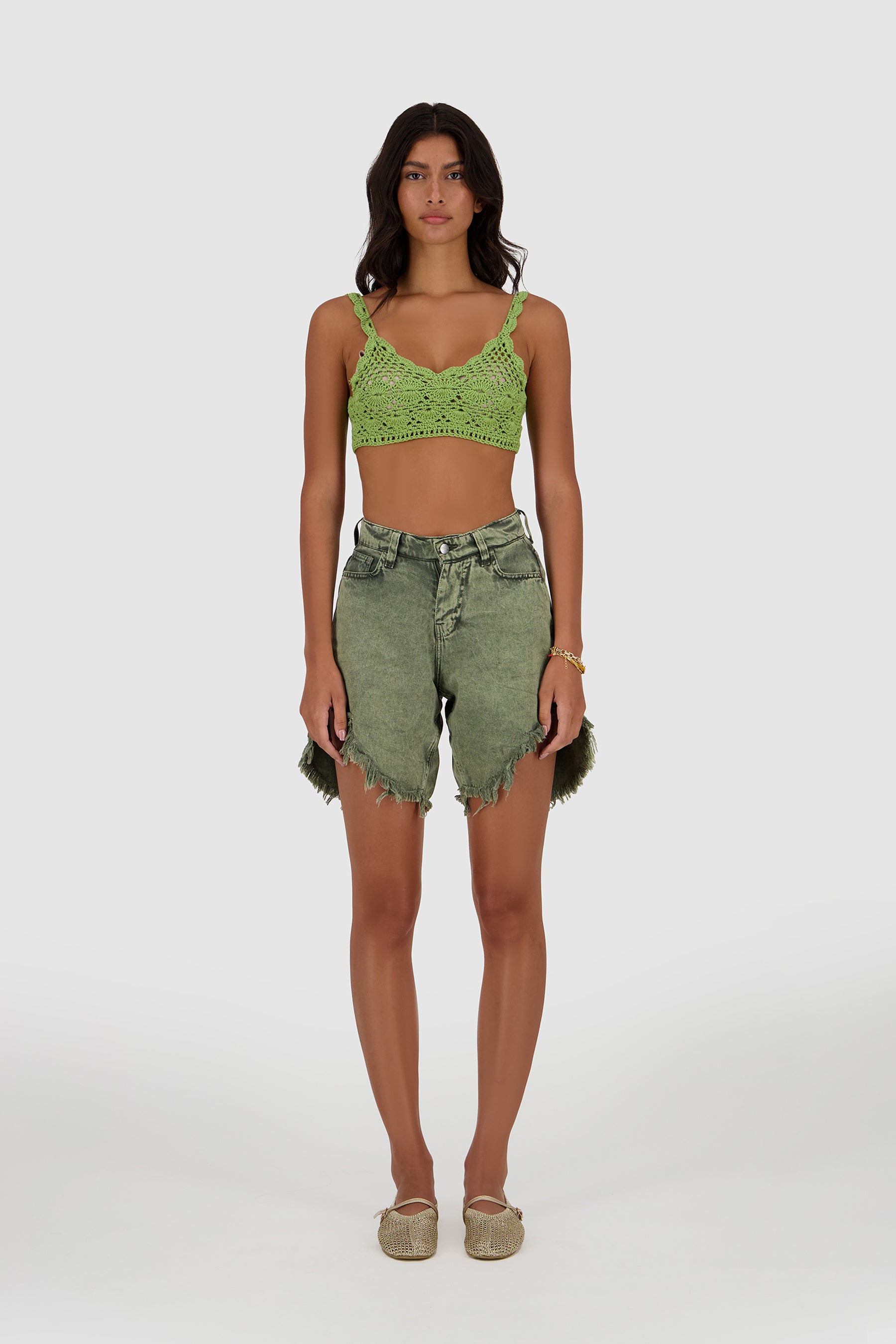 Crochet Bandana Top -Green