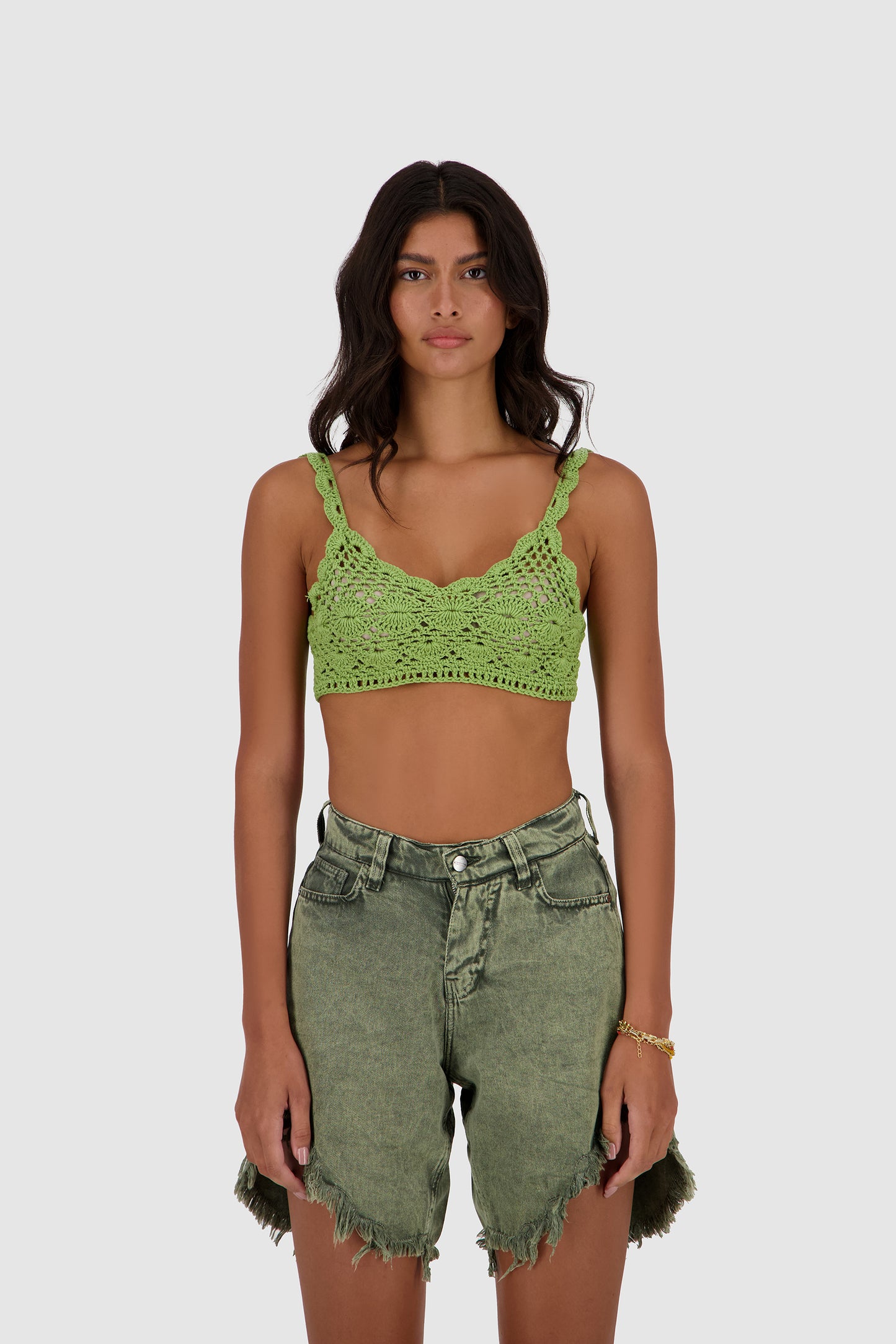 Crochet Bandana Top -Green