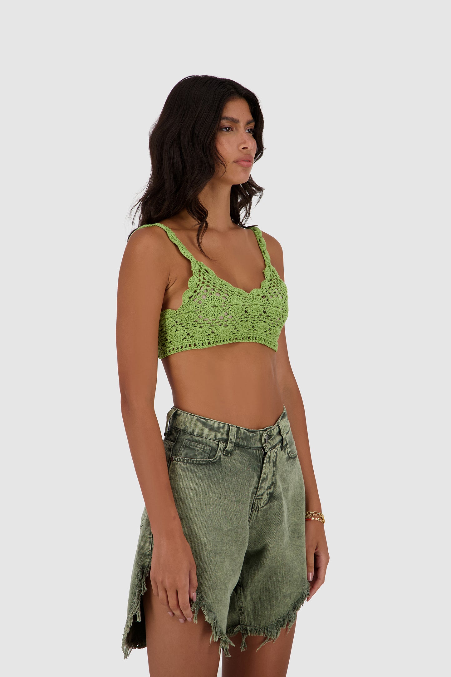 Crochet Bandana Top -Green