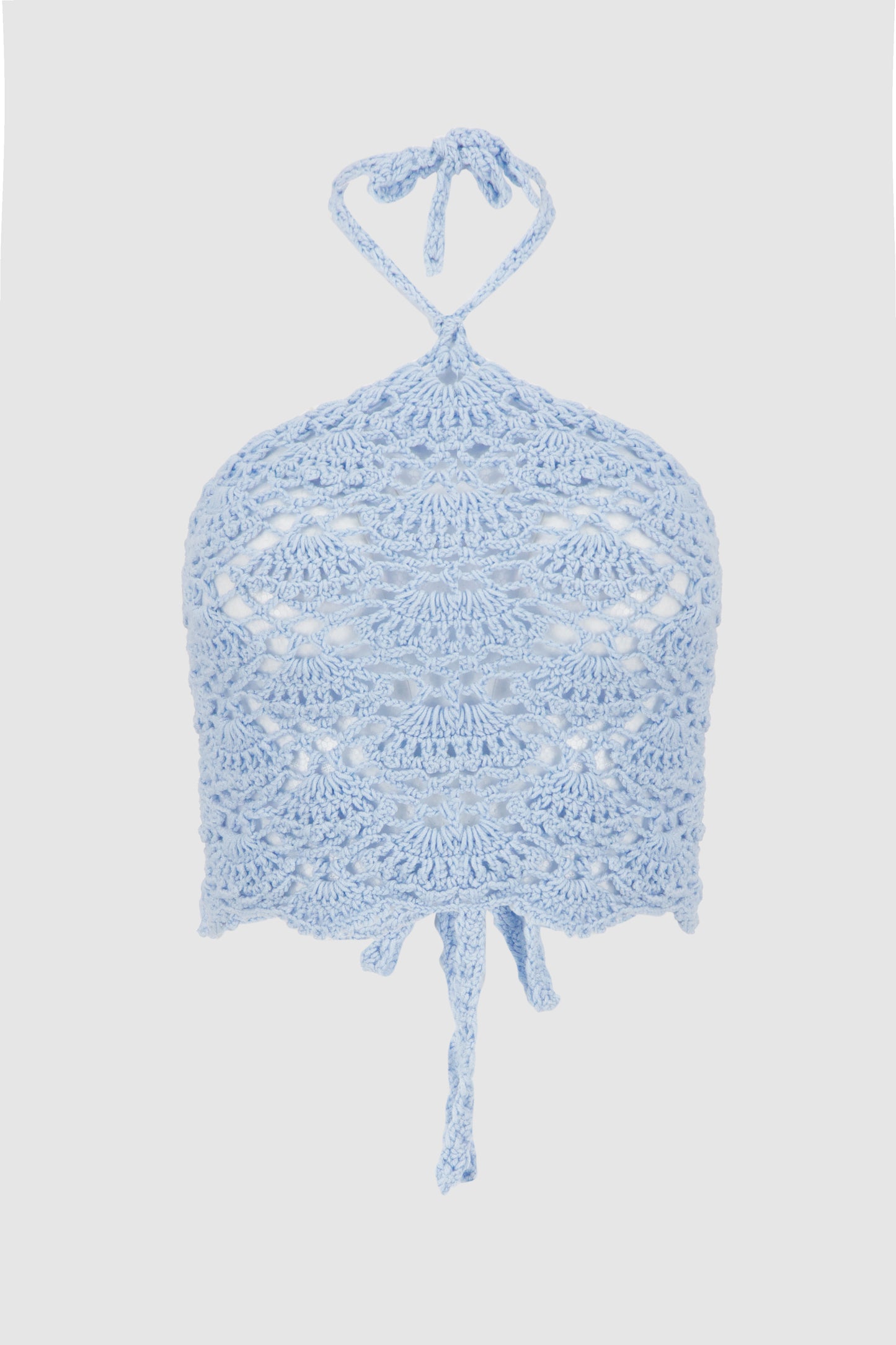 Crochet Seashells Top -Baby Blue