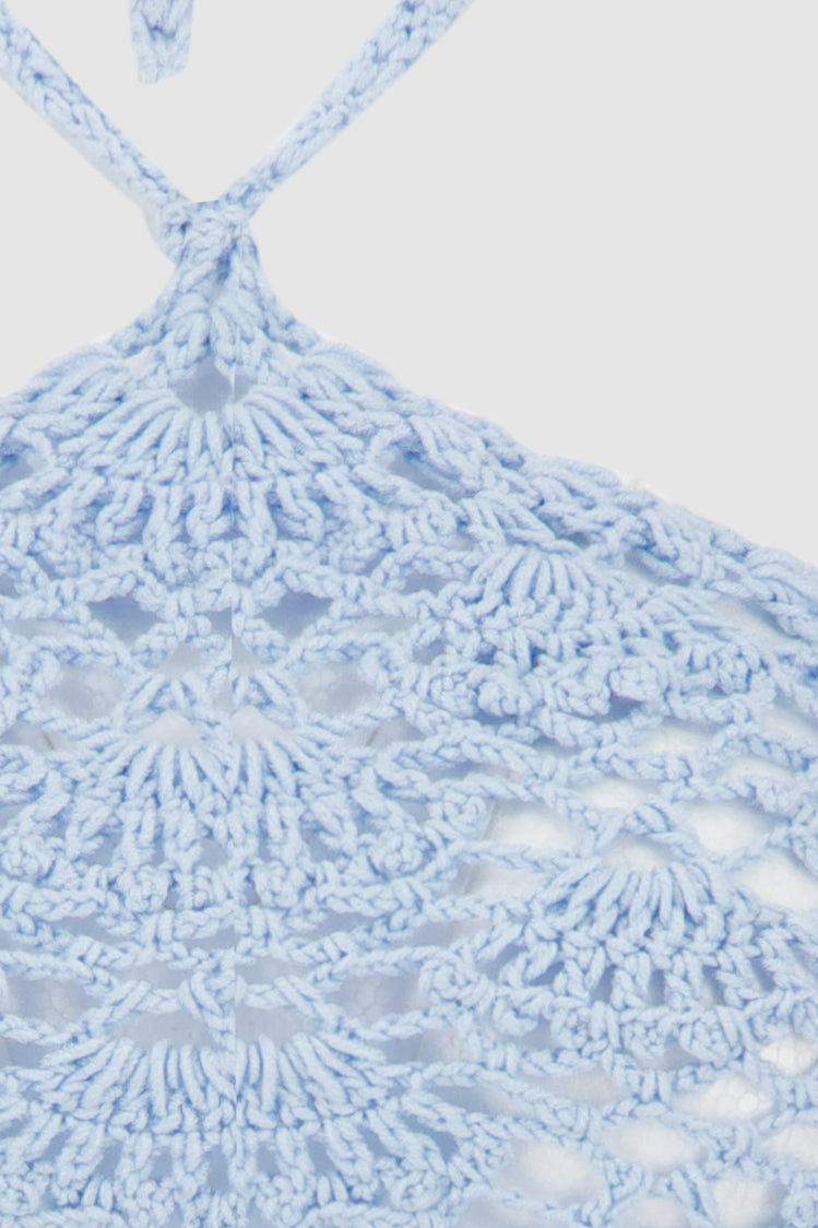 Crochet Seashells Top -Baby Blue
