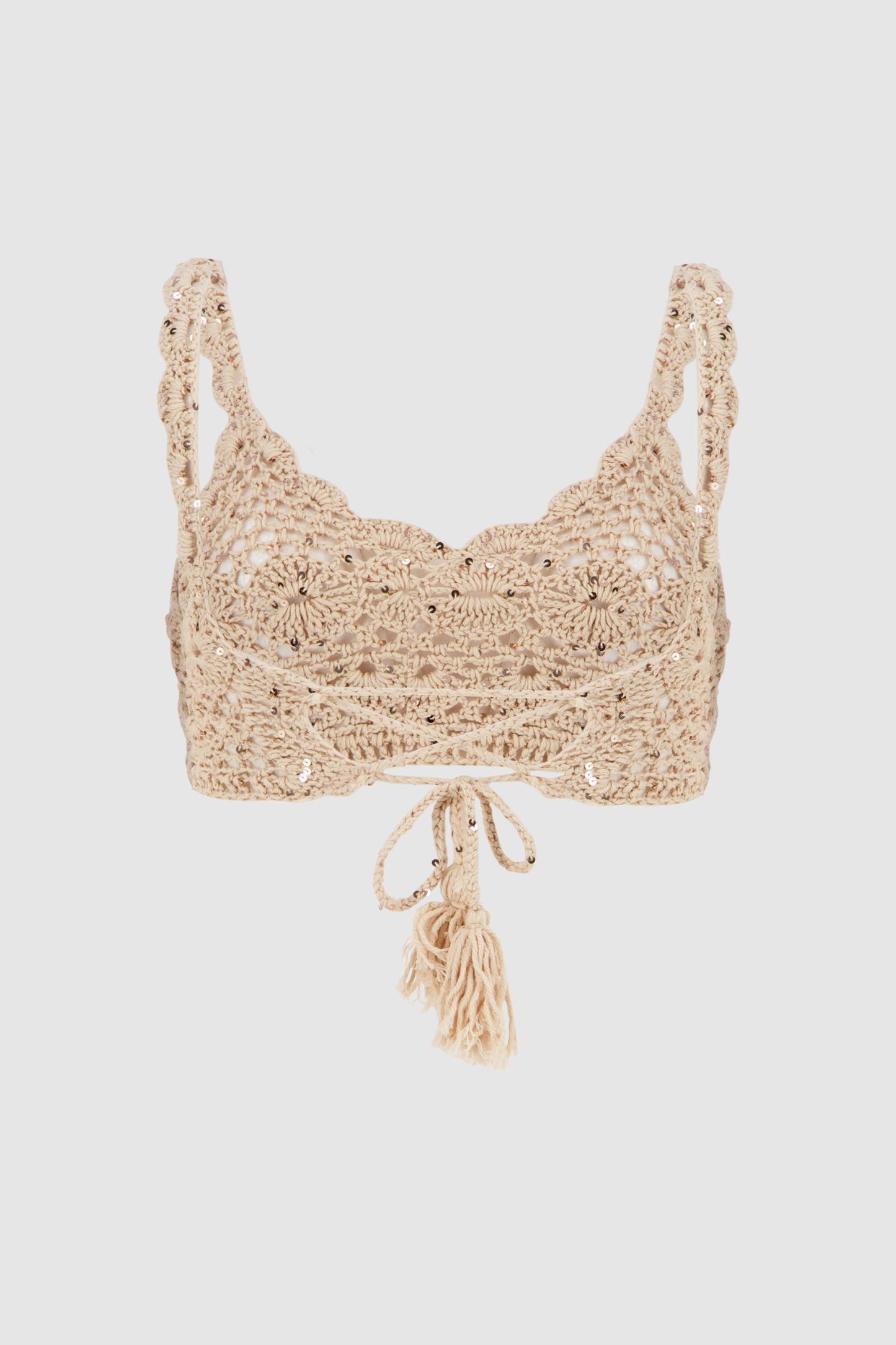 Crochet Bandana Top -Beige