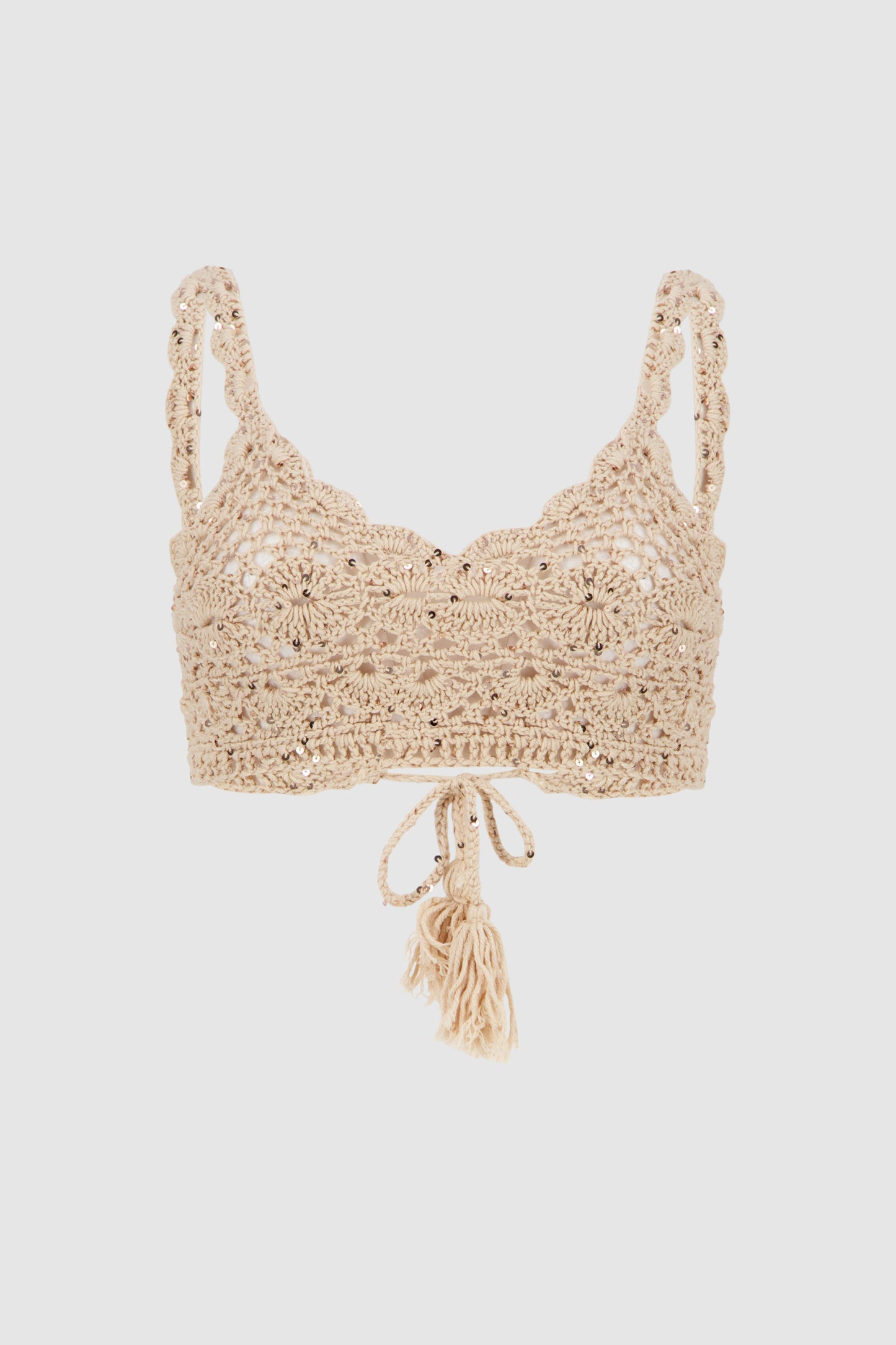 Crochet Bandana Top -Beige