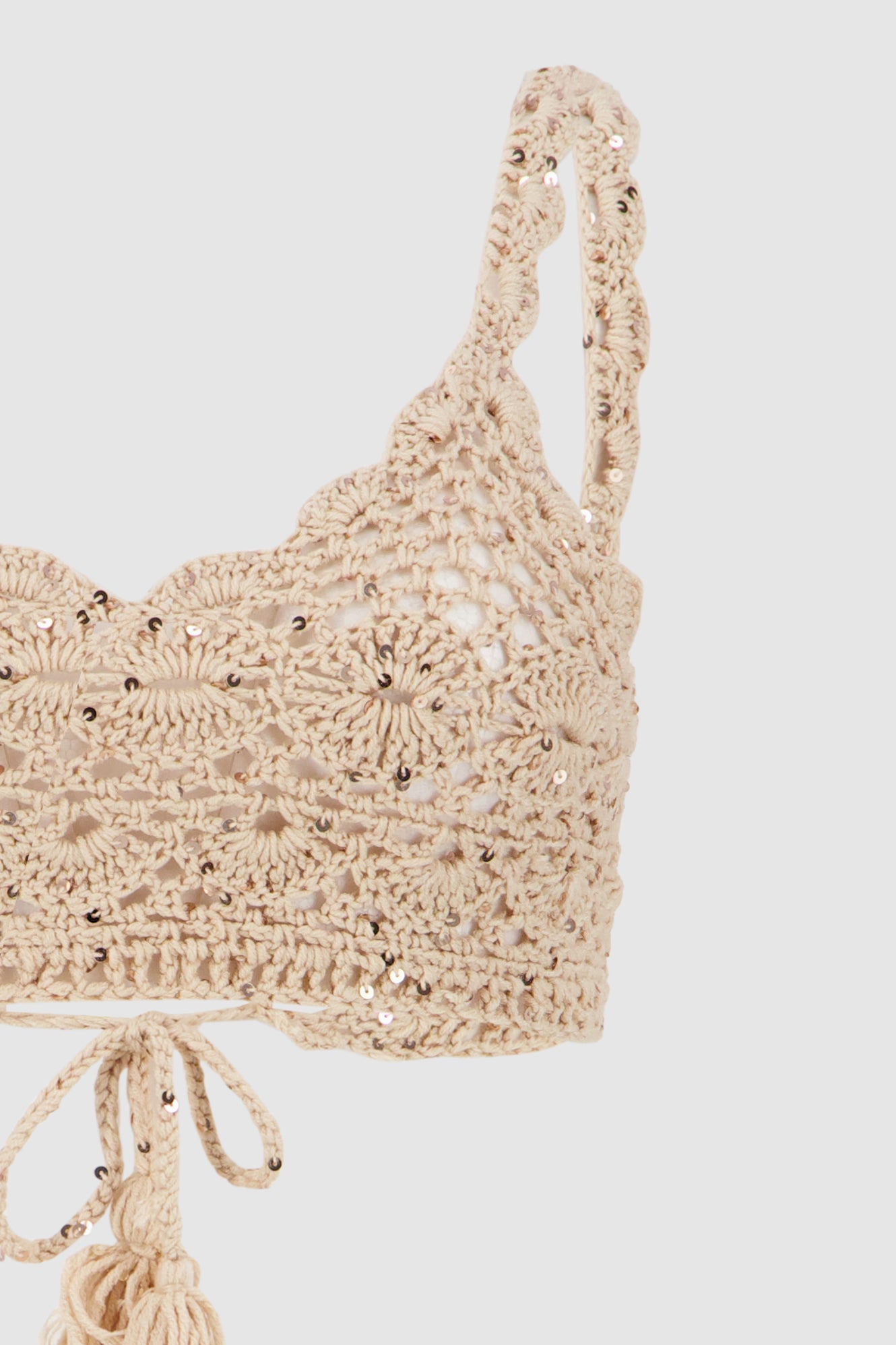 Crochet Bandana Top -Beige
