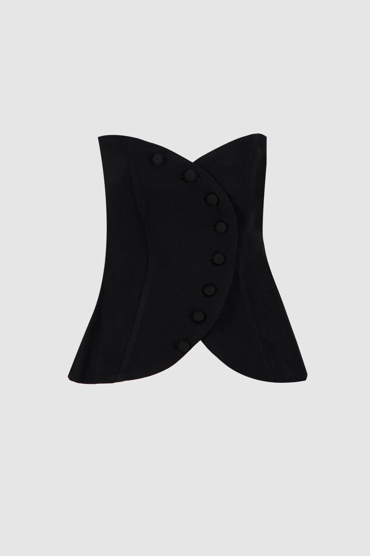 Buttoned Bustier -Black