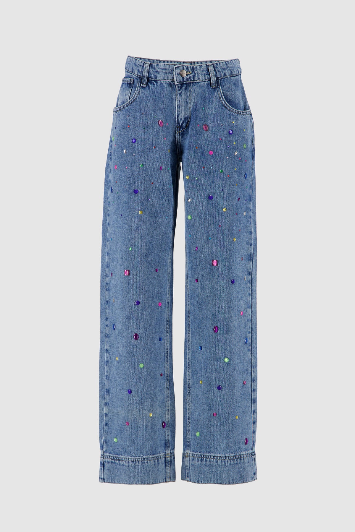 Full Be-Dazzled Destiny Jeans -Stone Blue