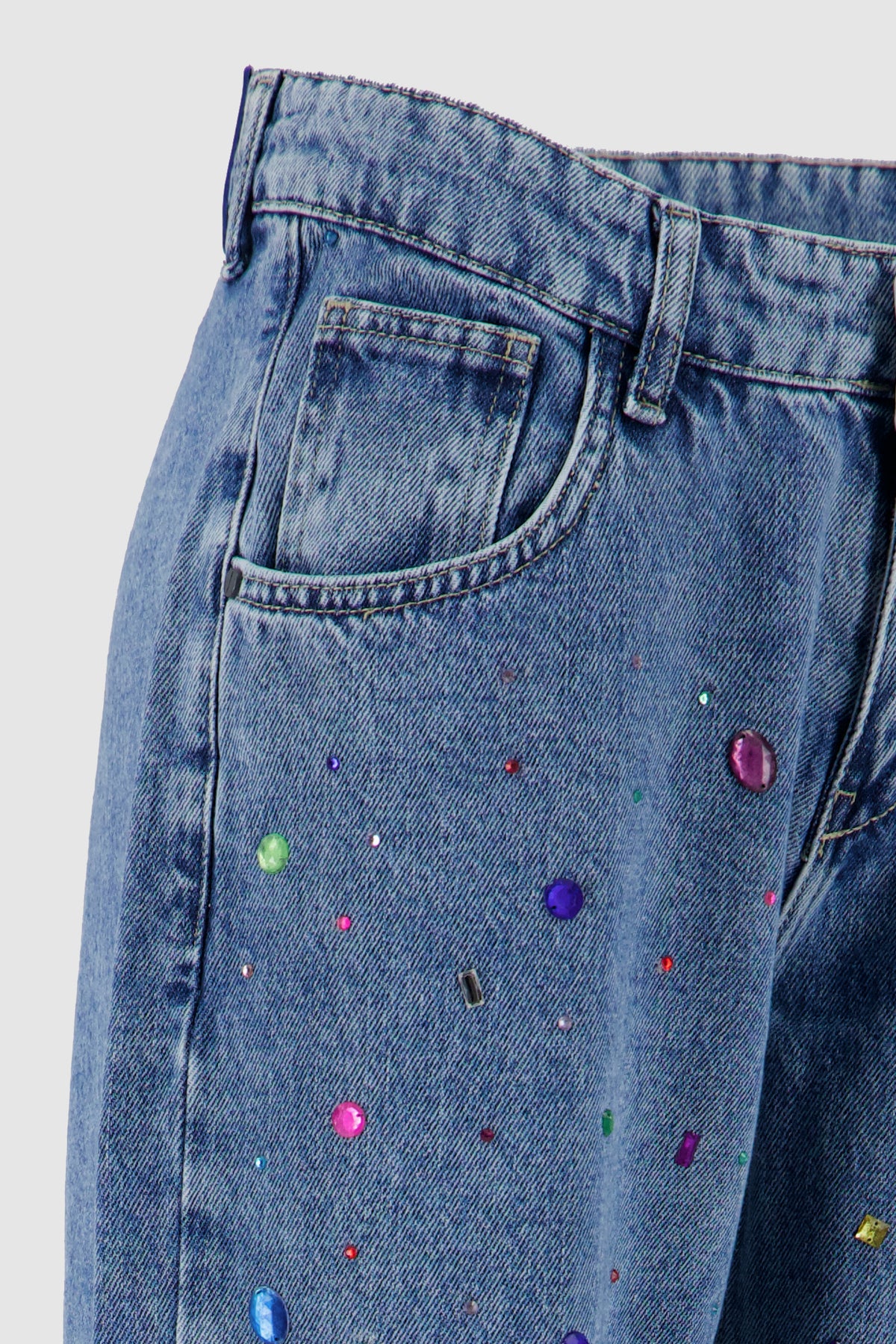 Full Be-Dazzled Destiny Jeans -Stone Blue