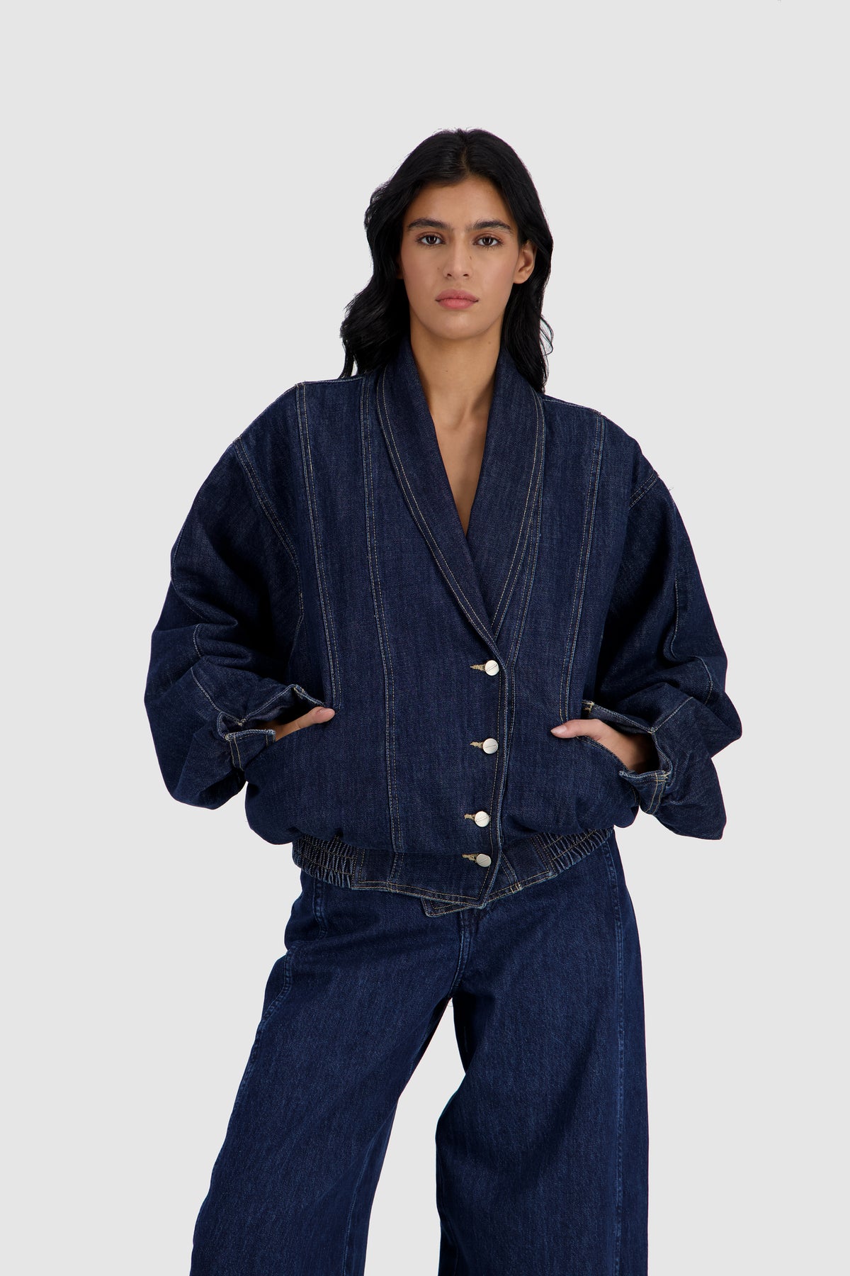 Denim Bomber Jacket -Midnight Blue