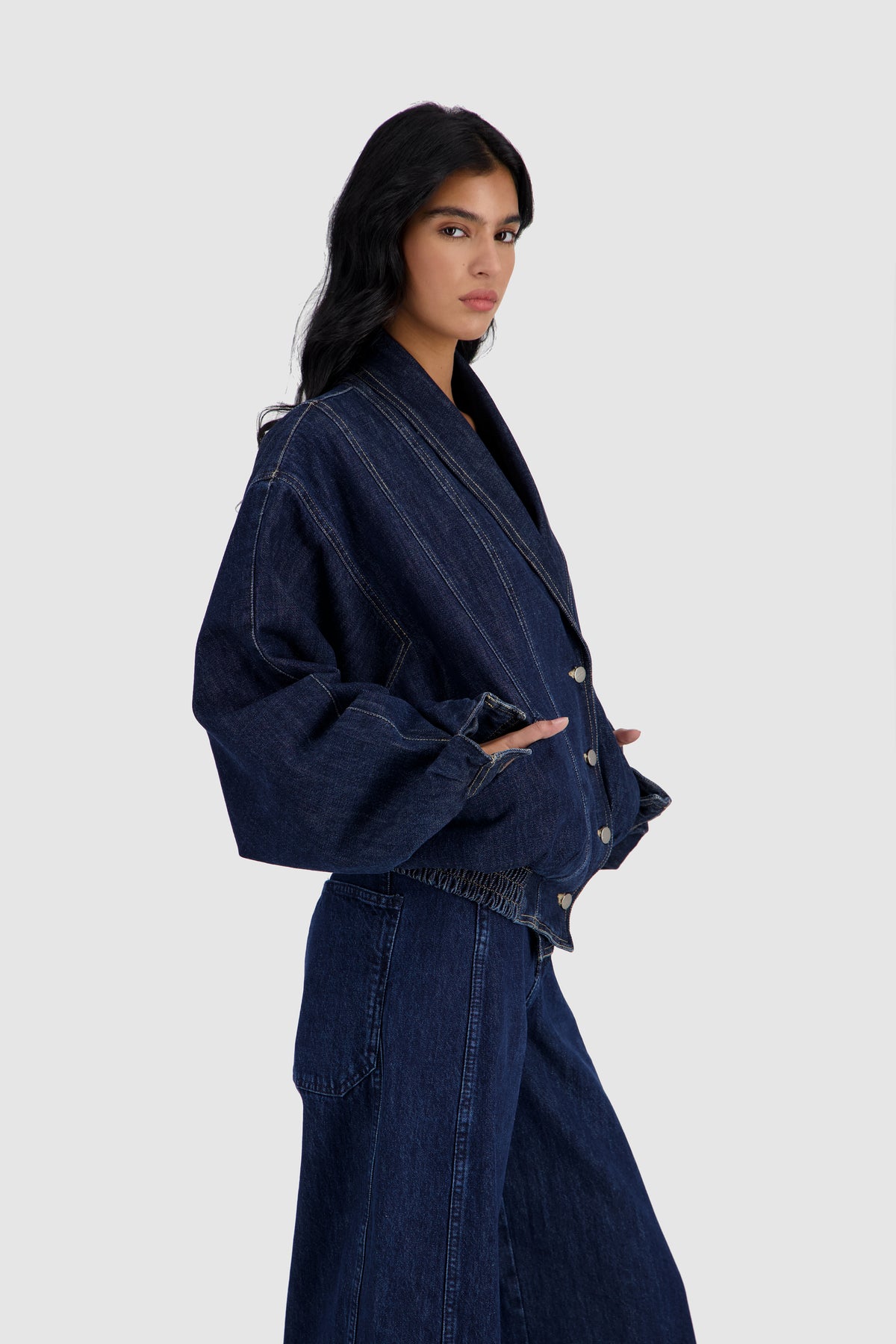 Denim Bomber Jacket -Midnight Blue