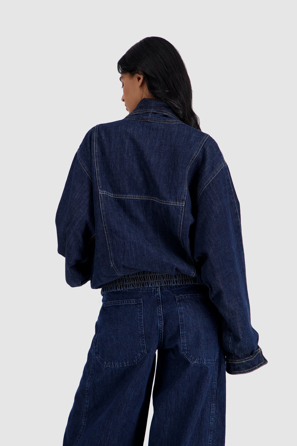 Denim Bomber Jacket -Midnight Blue