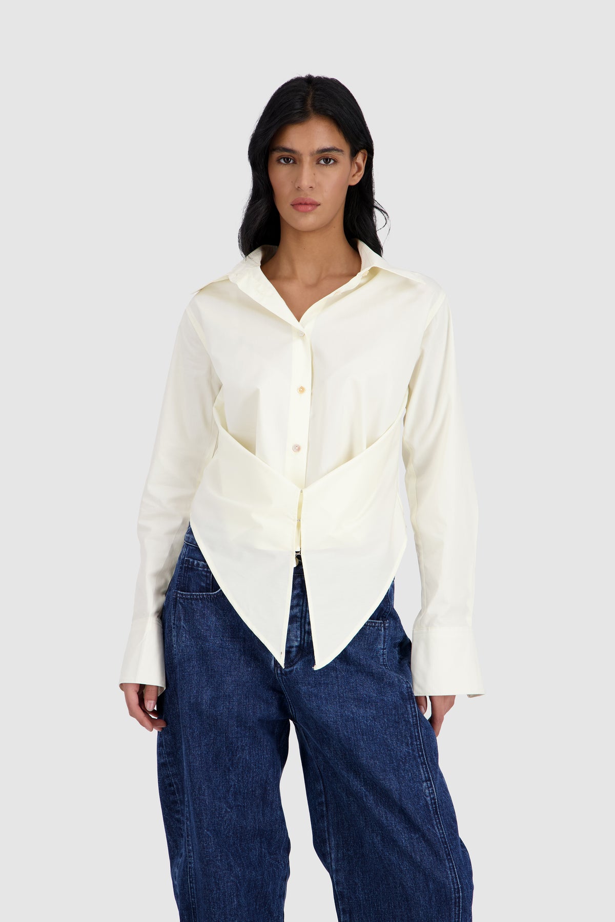 Cinched Waist Shirt -Off White