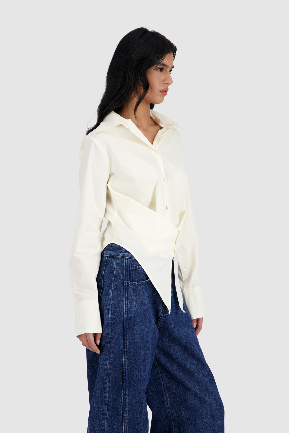 Cinched Waist Shirt -Off White