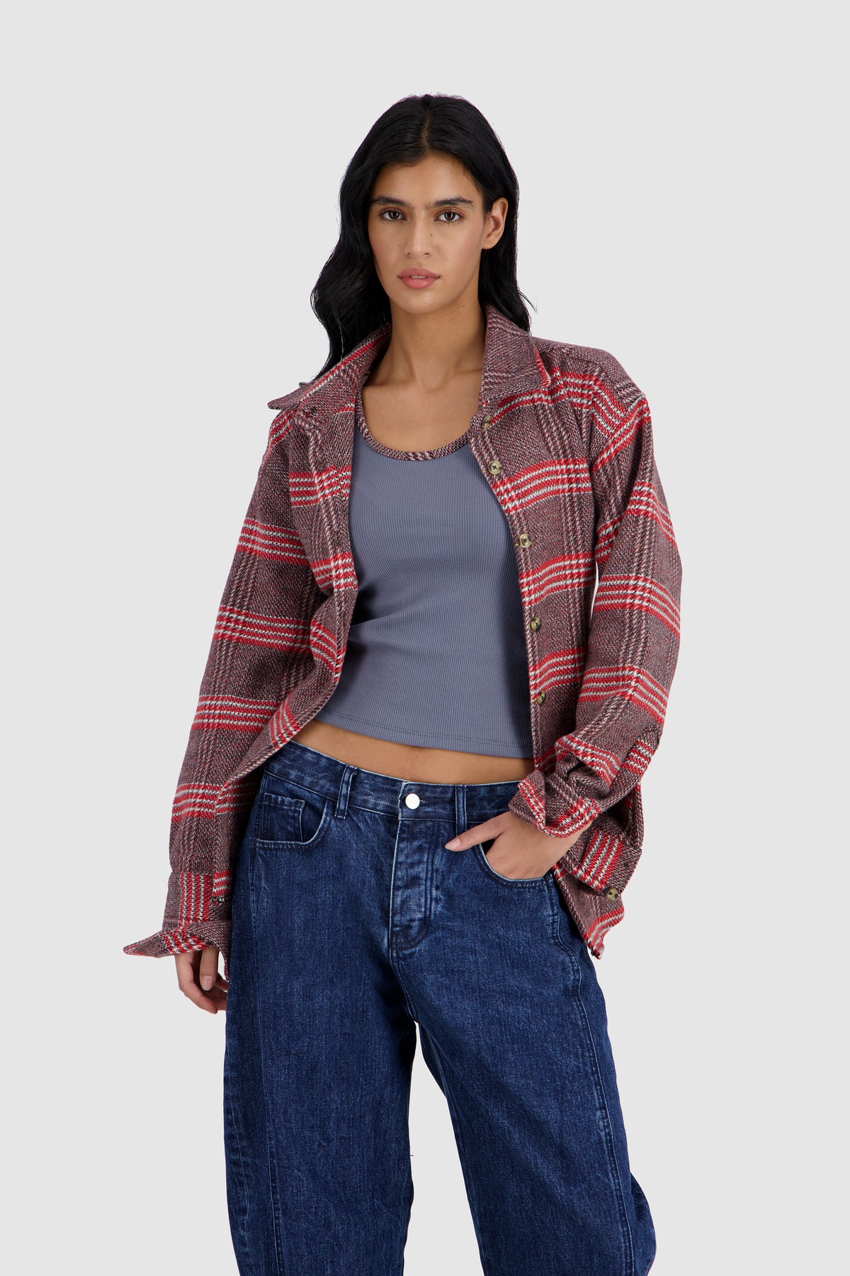 Plaid Shirt -Brown&Red