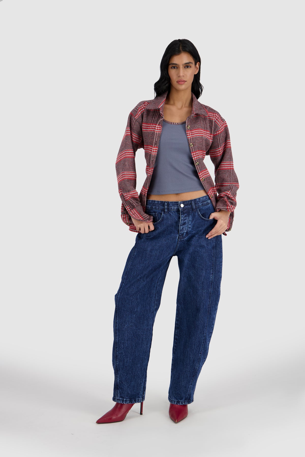 Plaid Shirt -Brown&Red