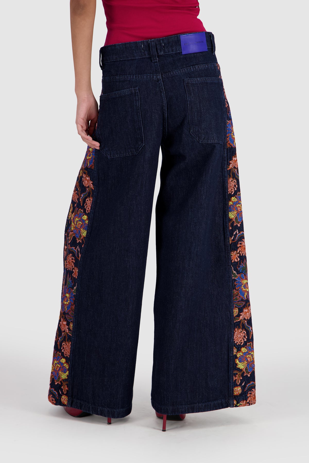 Floral Wide Leg -Midnight Blue