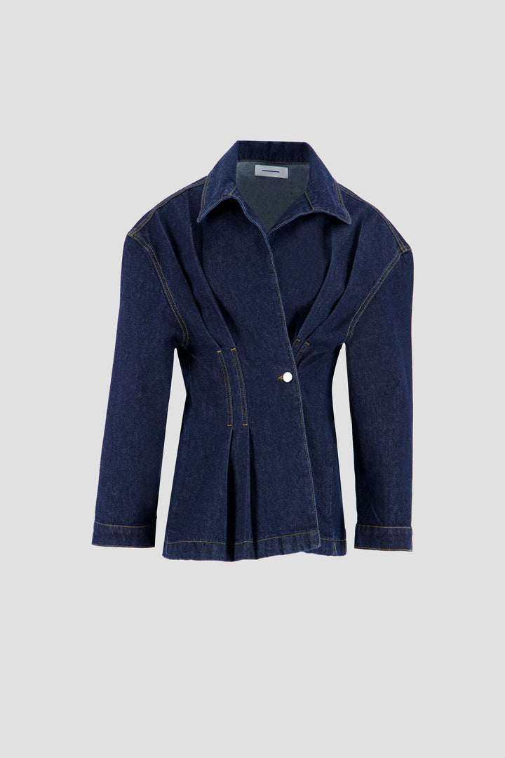 Denim Side Buttoned Shirt - Midnight Wash