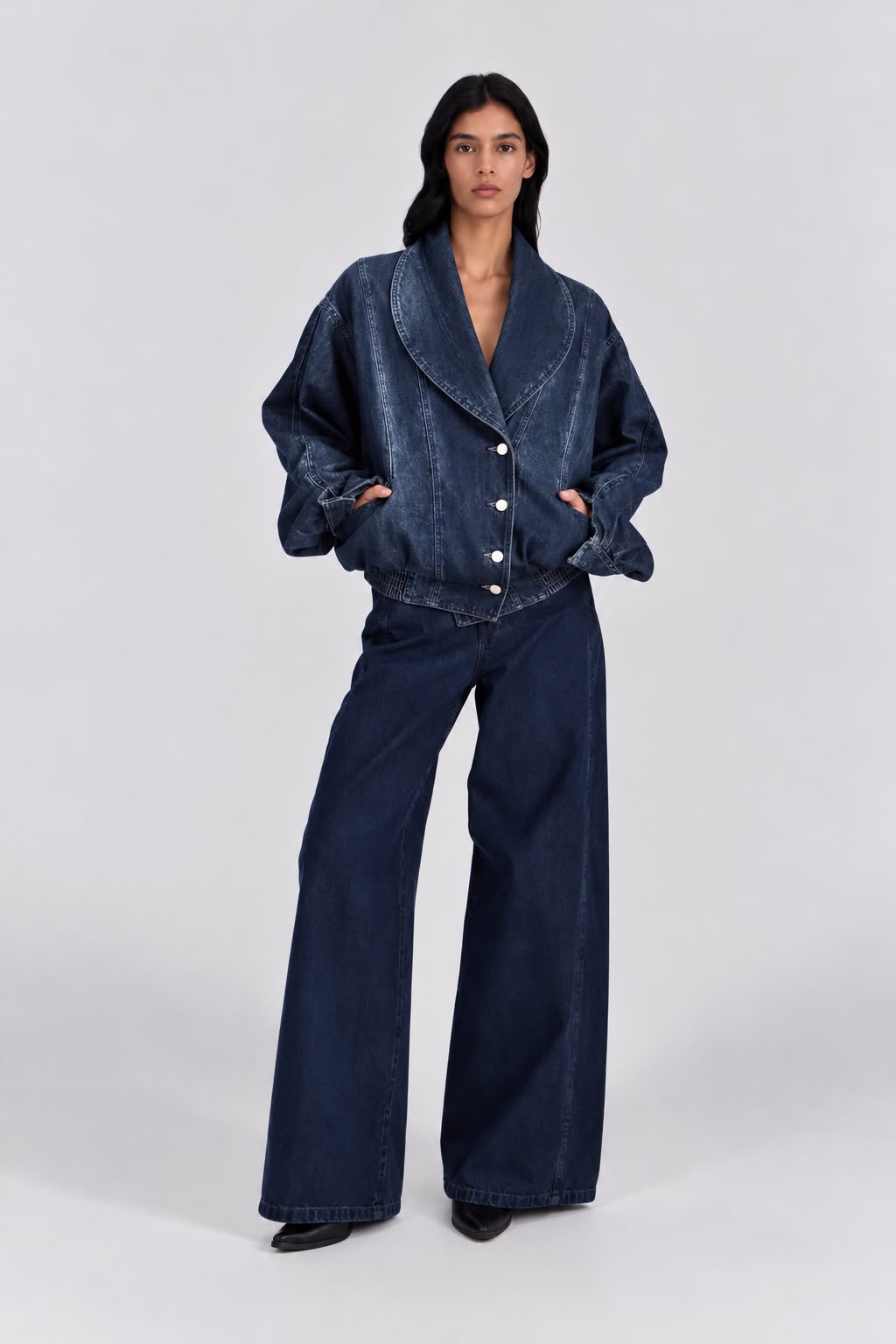 Denim Bomber Jacket -Midnight Blue