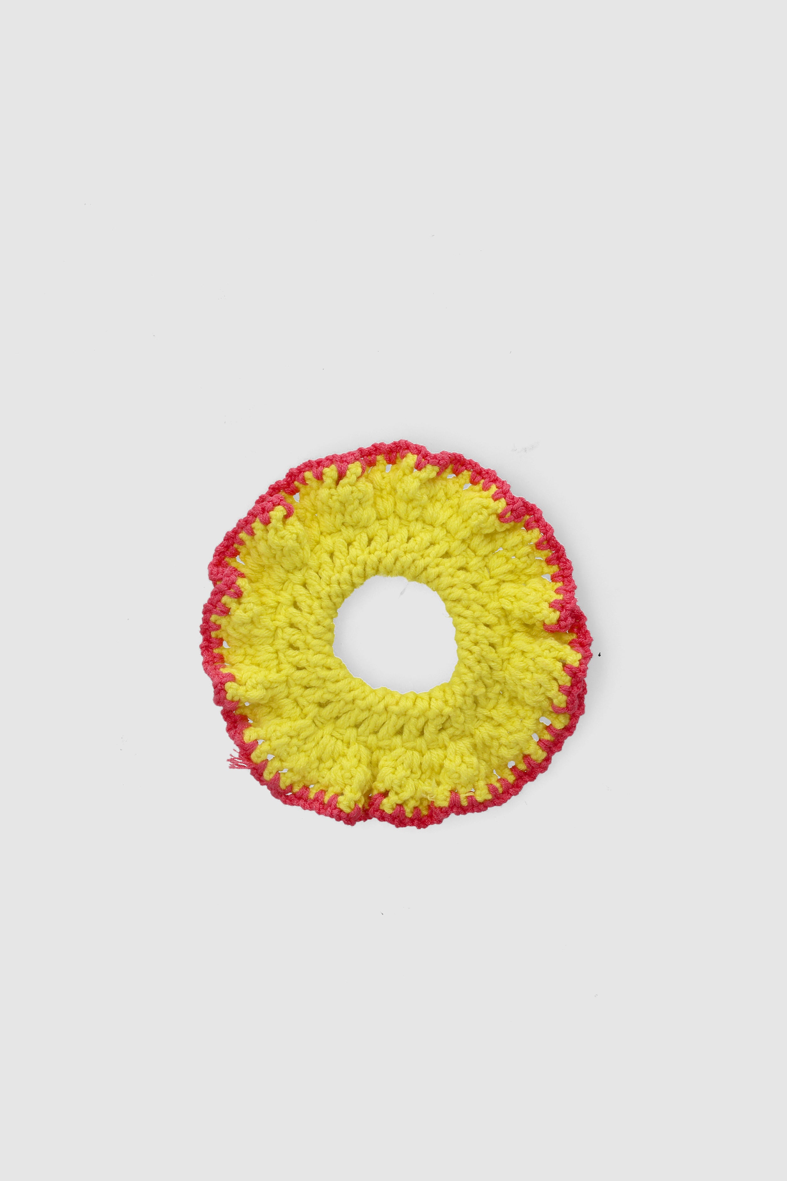 Crochet Scrunchie -Yellow x Pink