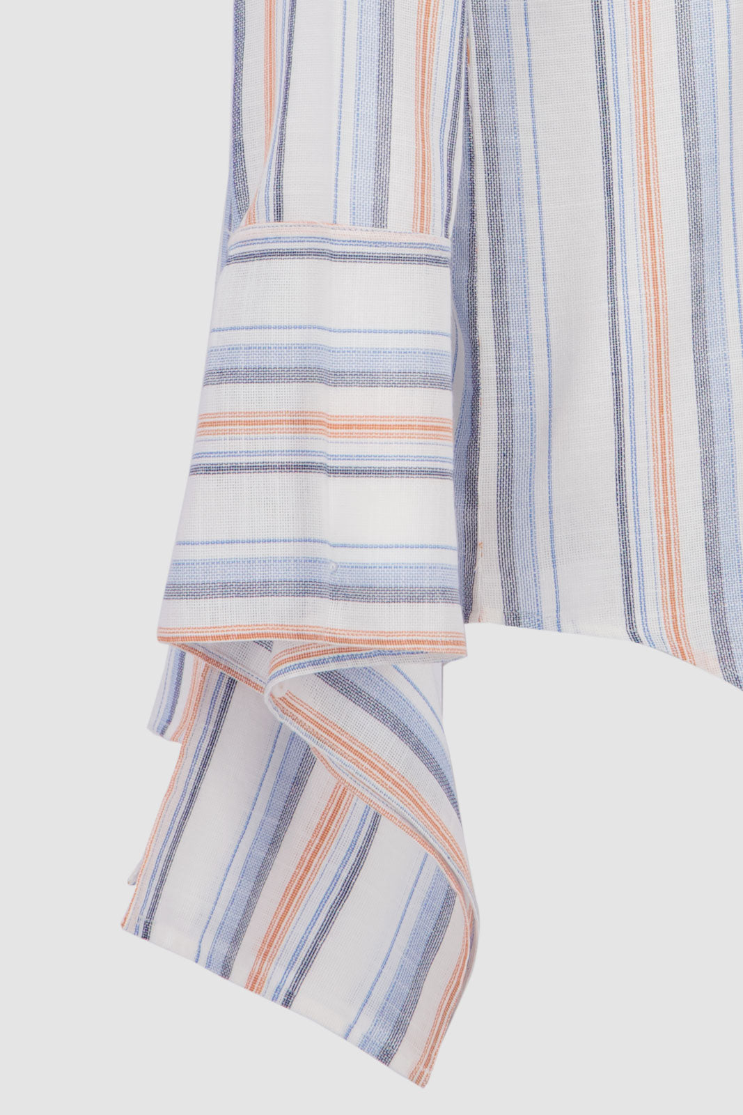 Beach Striped Bound Shirt -Blue x Salmon