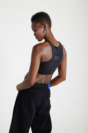 Heart Me Sports Bra Black