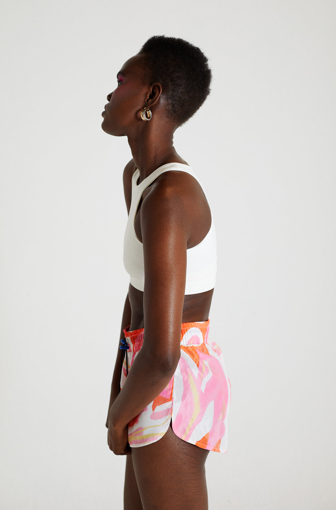 Kidult Parachute Shorts Pink Print